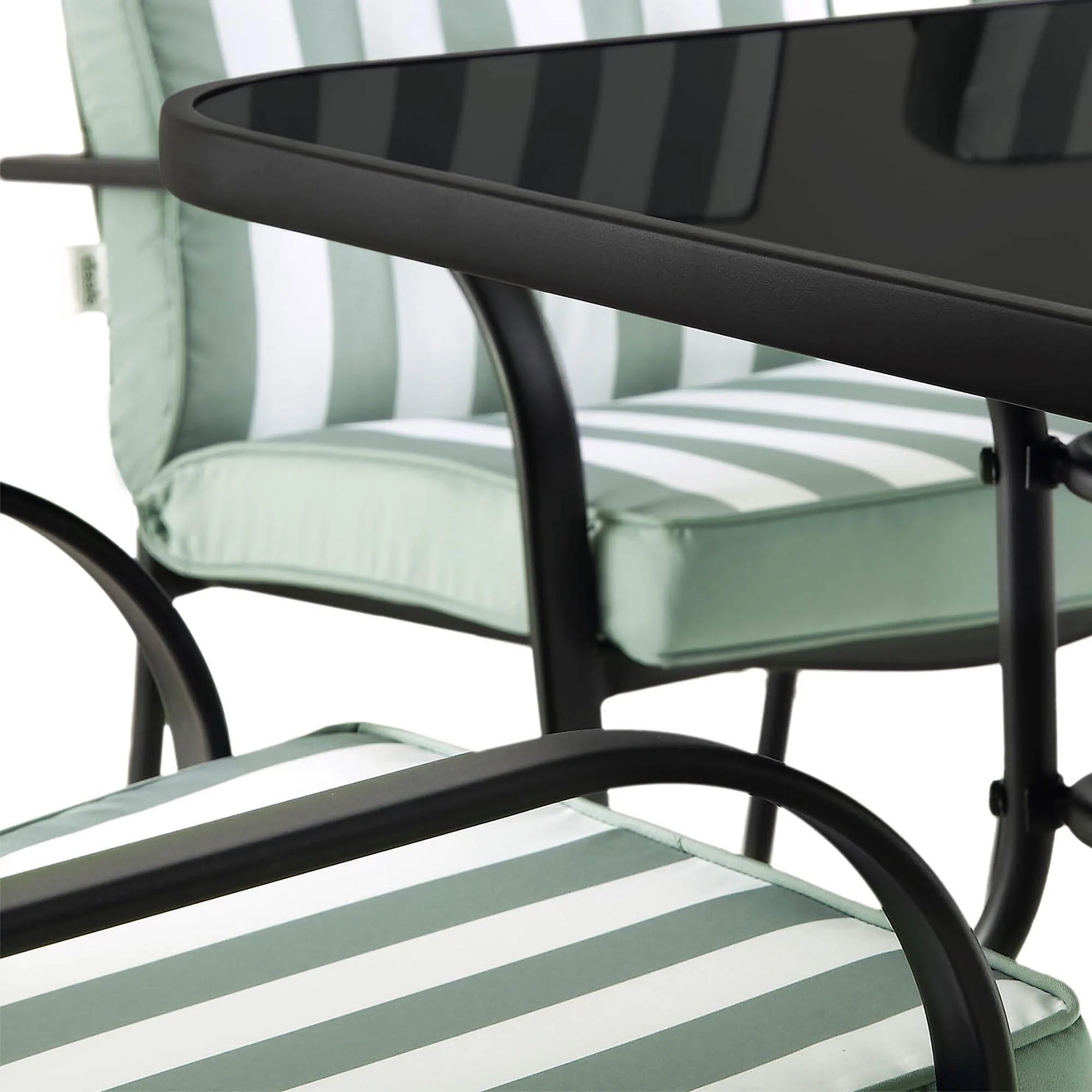 Champneys 4-Seater Steel and Fabric Outdoor Patio Dining Set with Parasol, Sage Green - Image 13