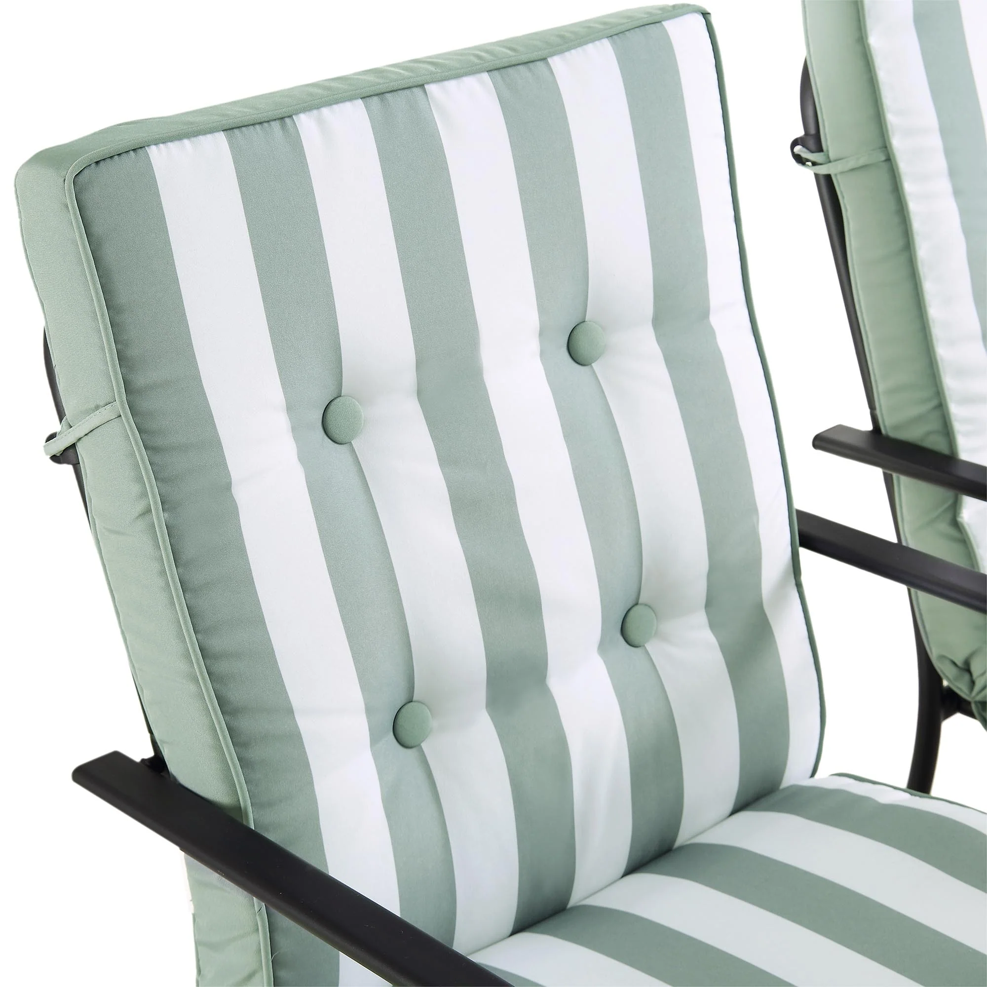 Champneys 6-Seater Steel and Fabric Outdoor Patio Dining Set with Crank Parasol, Sage Green - Image 14