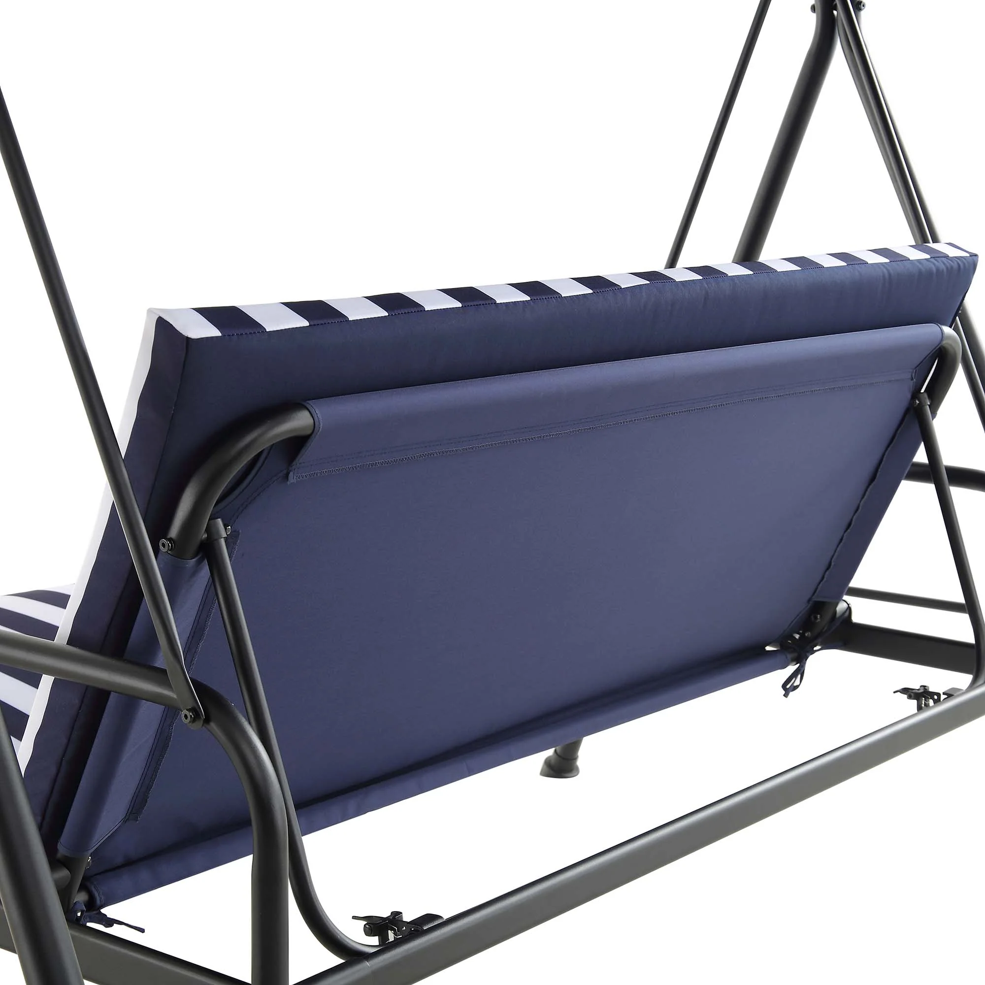 Champneys Outdoor Reclining Swing with Canopy, Blue Striped - Image 11