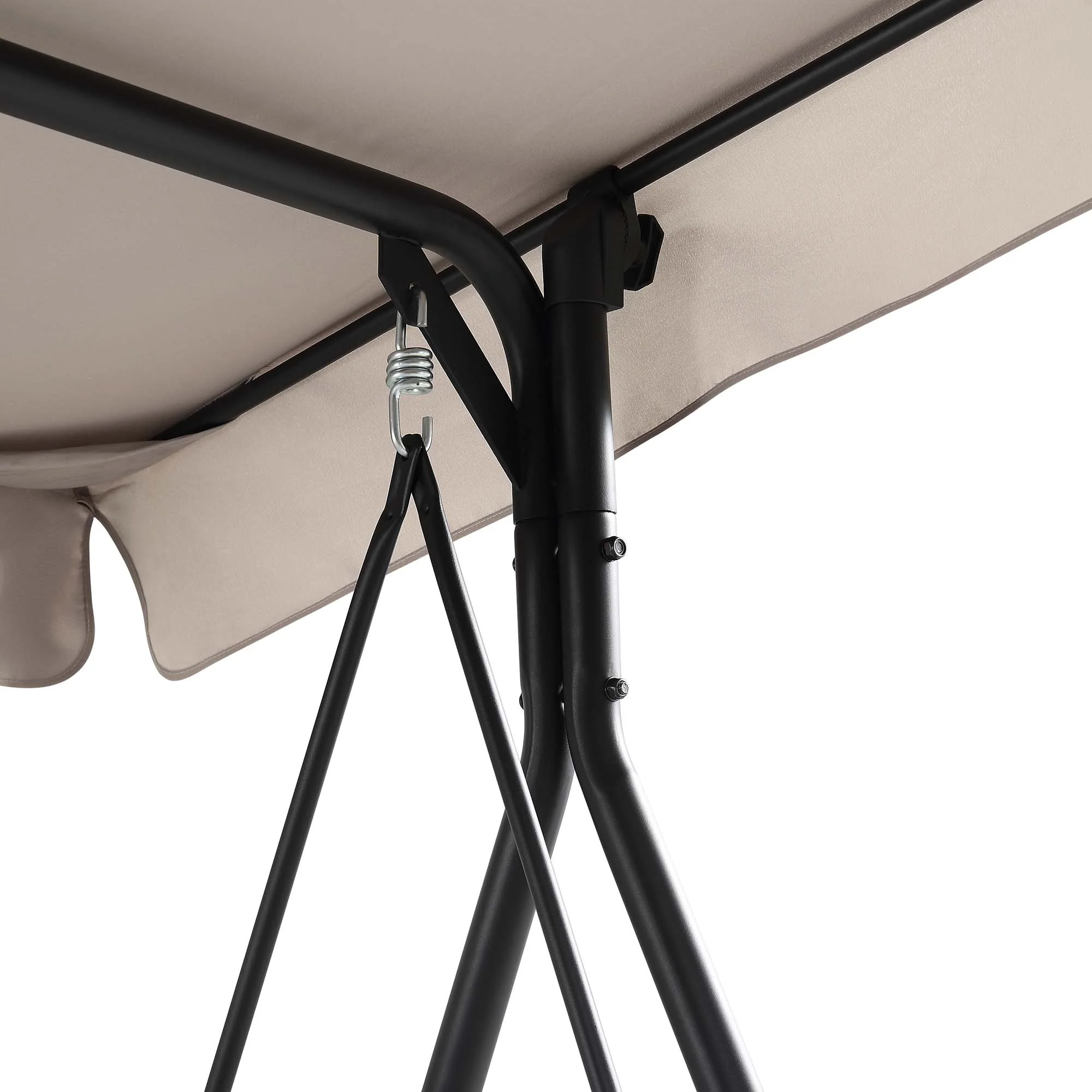 Champneys Outdoor Reclining Swing with Canopy, Taupe Striped - Image 14