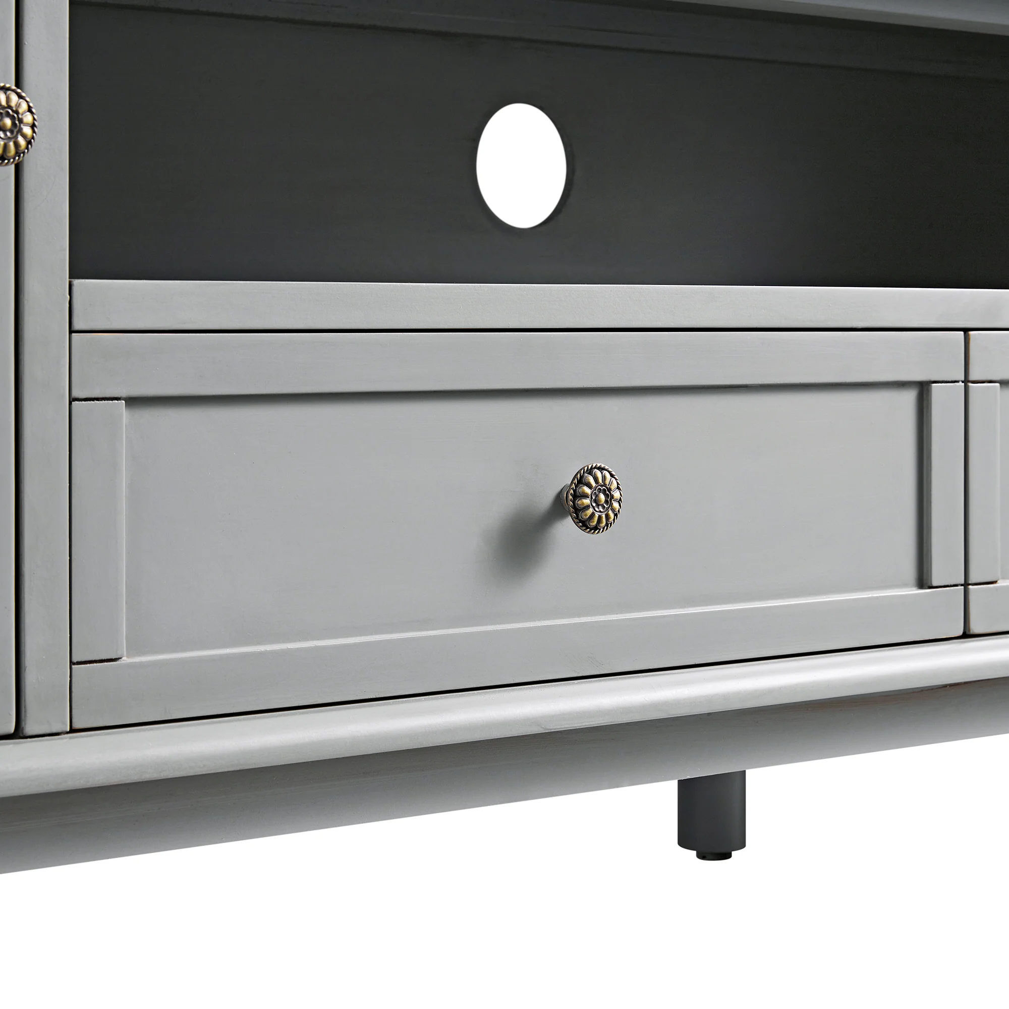 Chantilly Mid Grey 200cm Wide TV Unit - Image 10