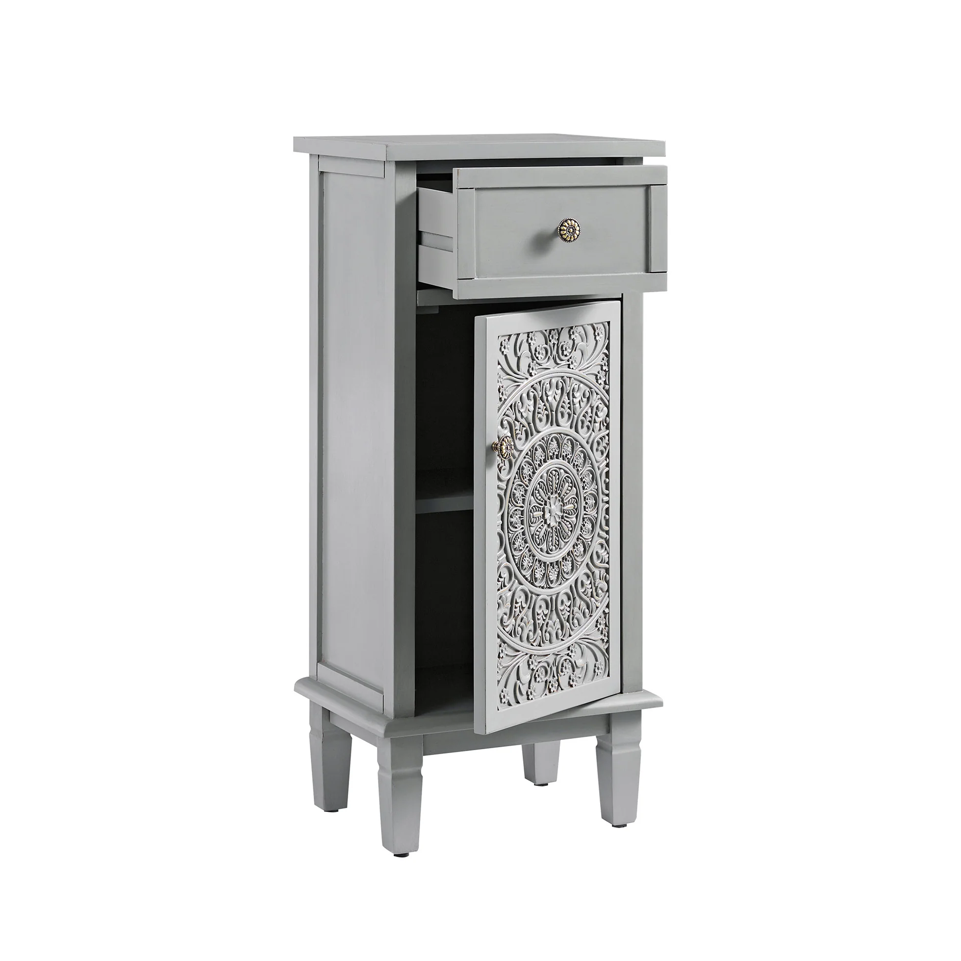 Chantilly Mid Grey Carved Bathroom Cupboard - Image 10
