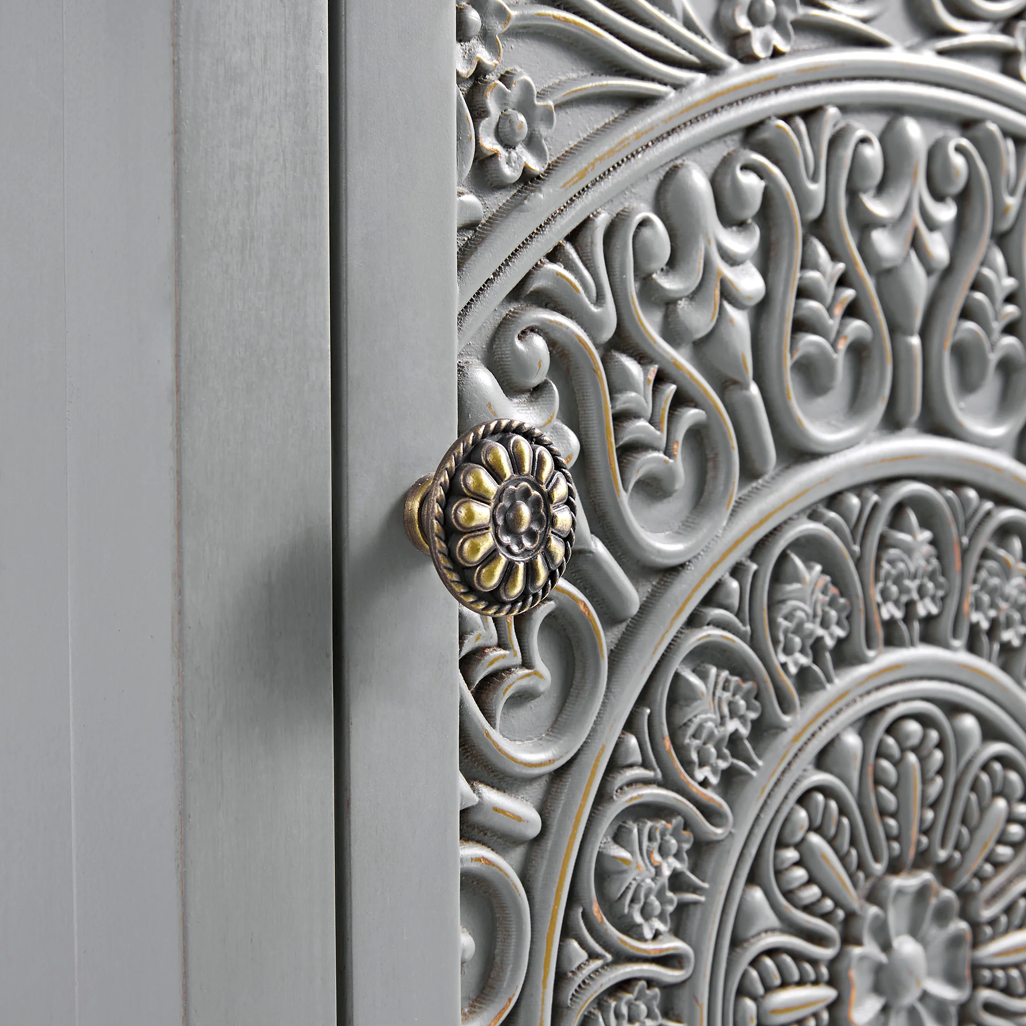 Chantilly Mid Grey Carved Bathroom Cupboard - Image 15