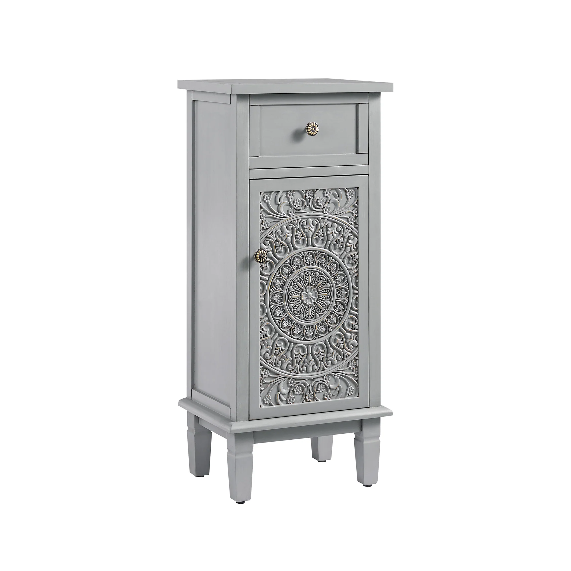 Chantilly Mid Grey Carved Bathroom Cupboard - Image 8