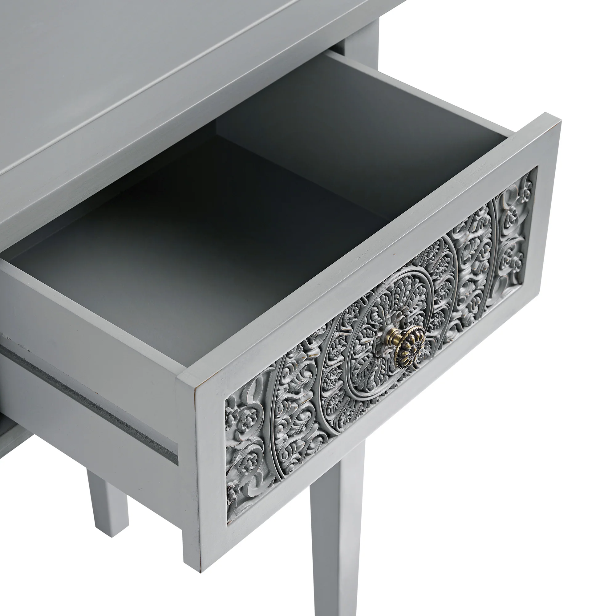 Chantilly Mid Grey Carved Console/ Dressing Table - Image 13