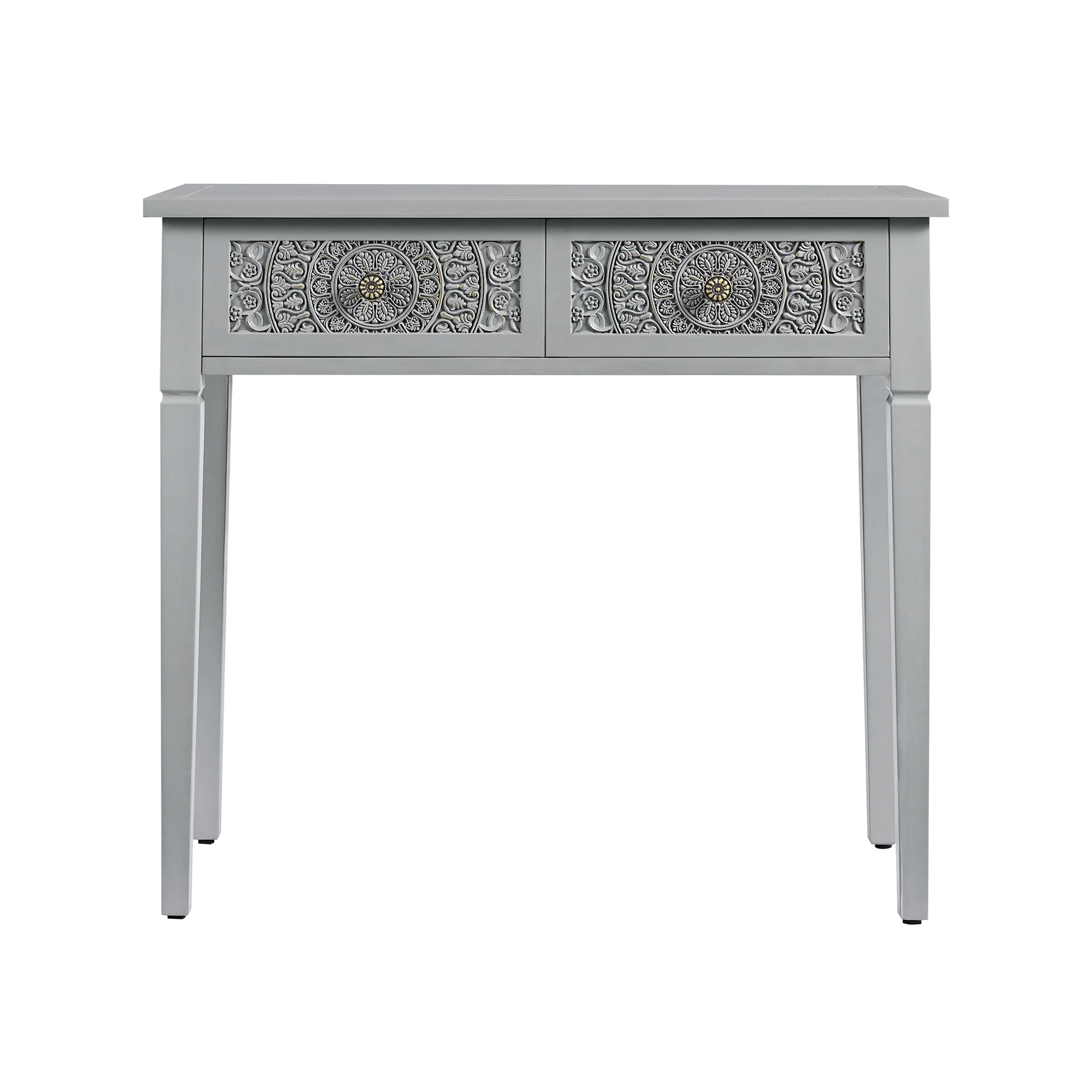 Chantilly Mid Grey Carved Console/ Dressing Table - Image 6