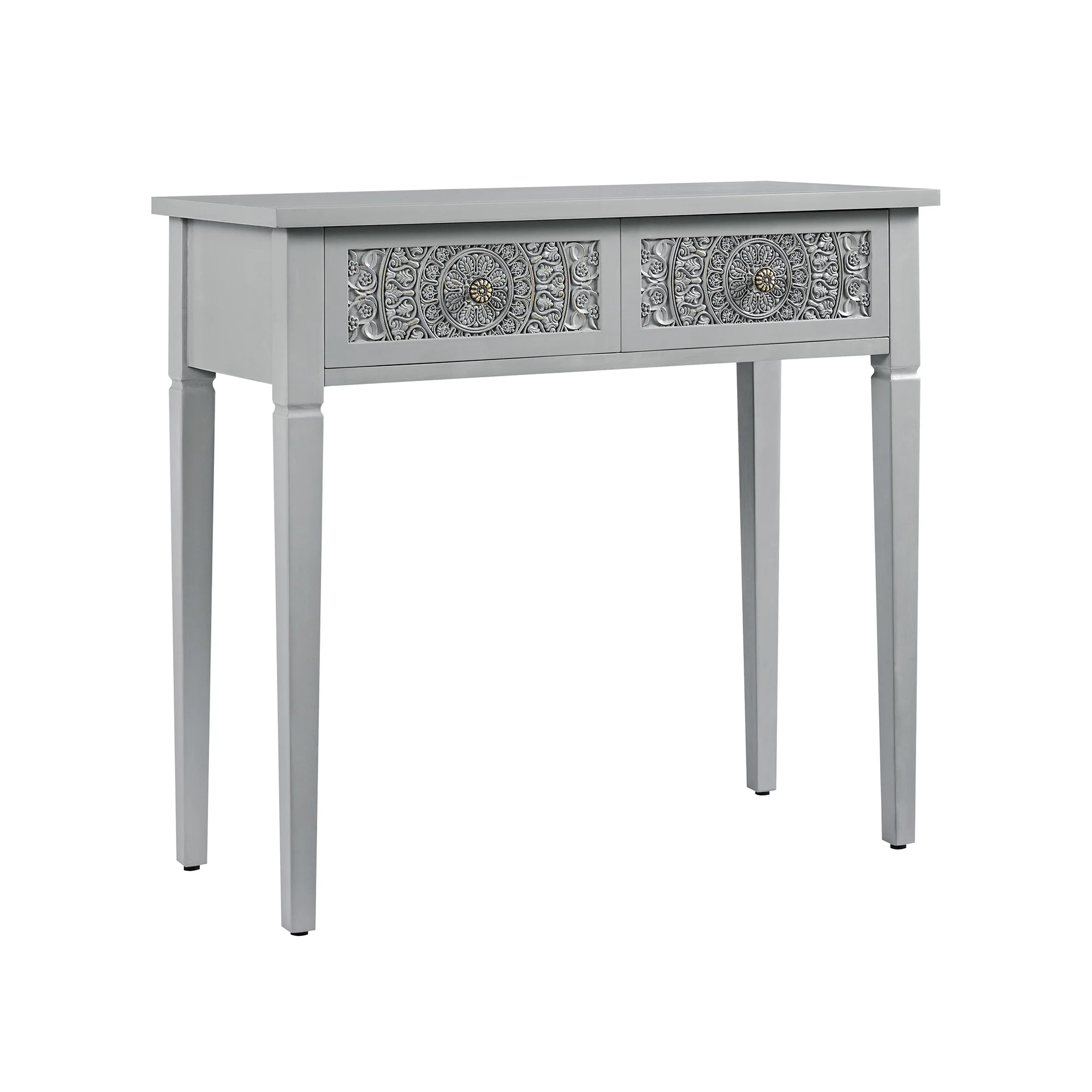 Chantilly Mid Grey Carved Console/ Dressing Table - Image 7