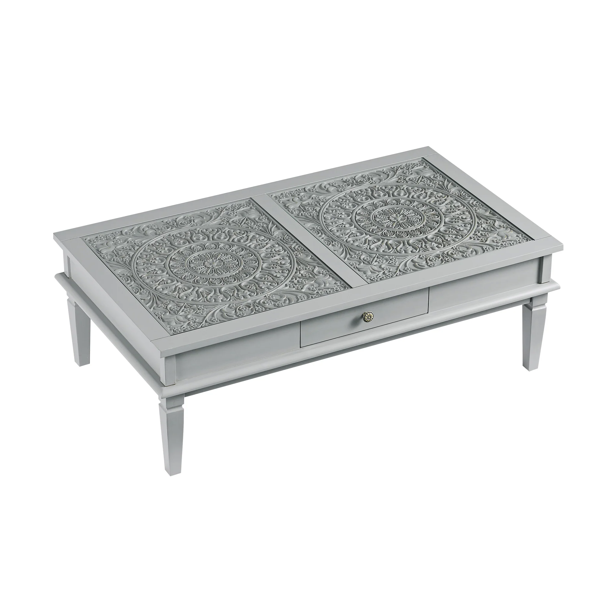 Chantilly Mid Grey Coffee Table with Drawers - Image 8