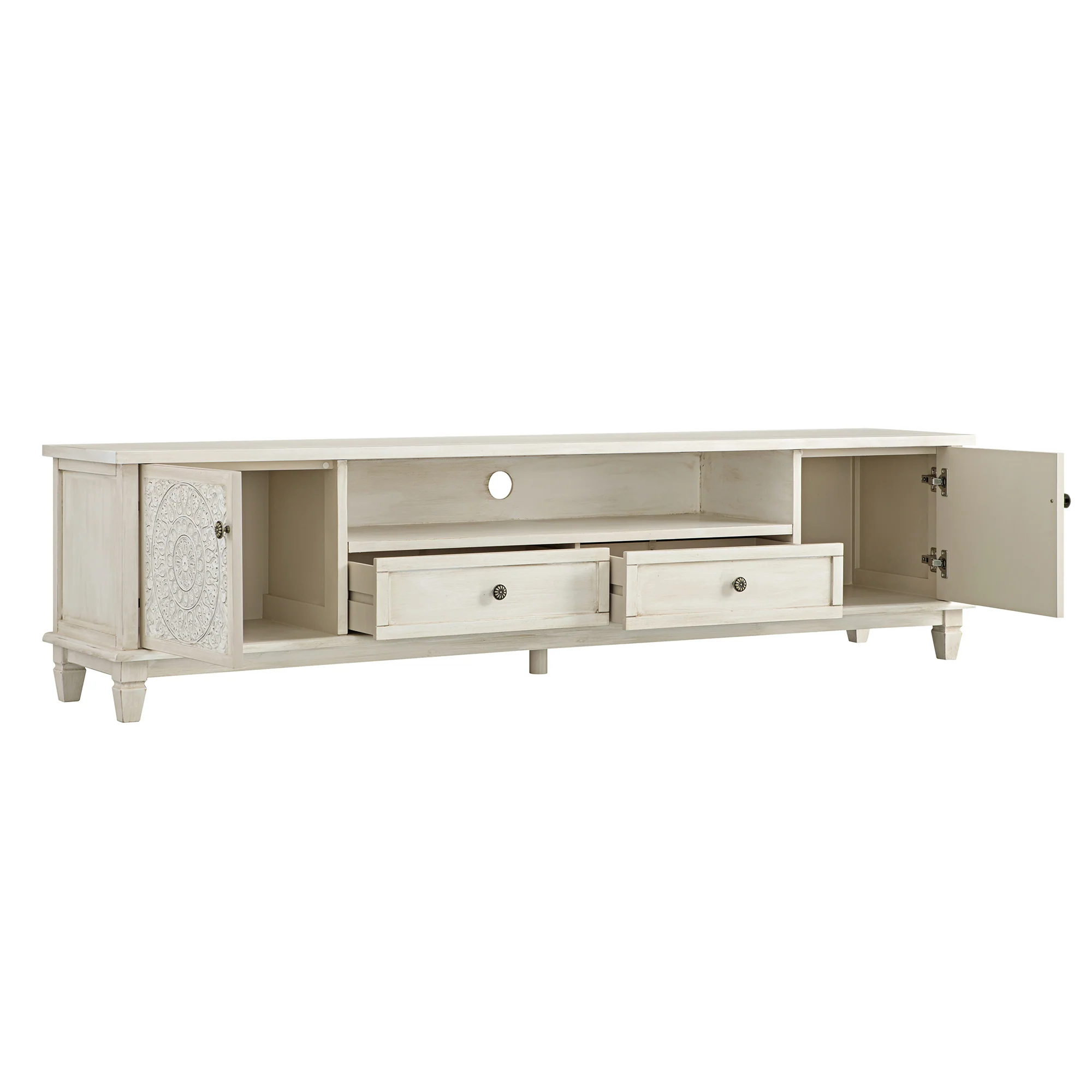 Chantilly Whitewashed 200cm Wide TV Unit - Image 12