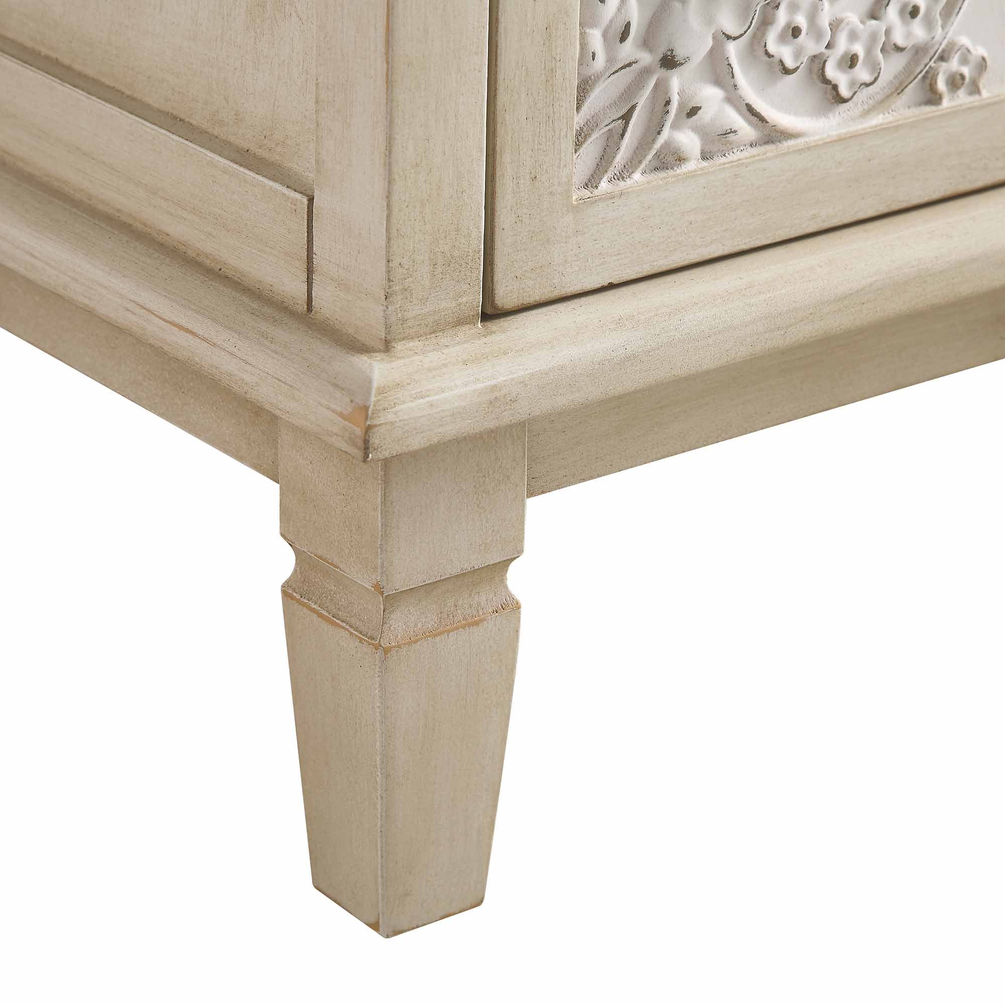 Chantilly Whitewashed Carved 3 Drawer Chest - Image 14
