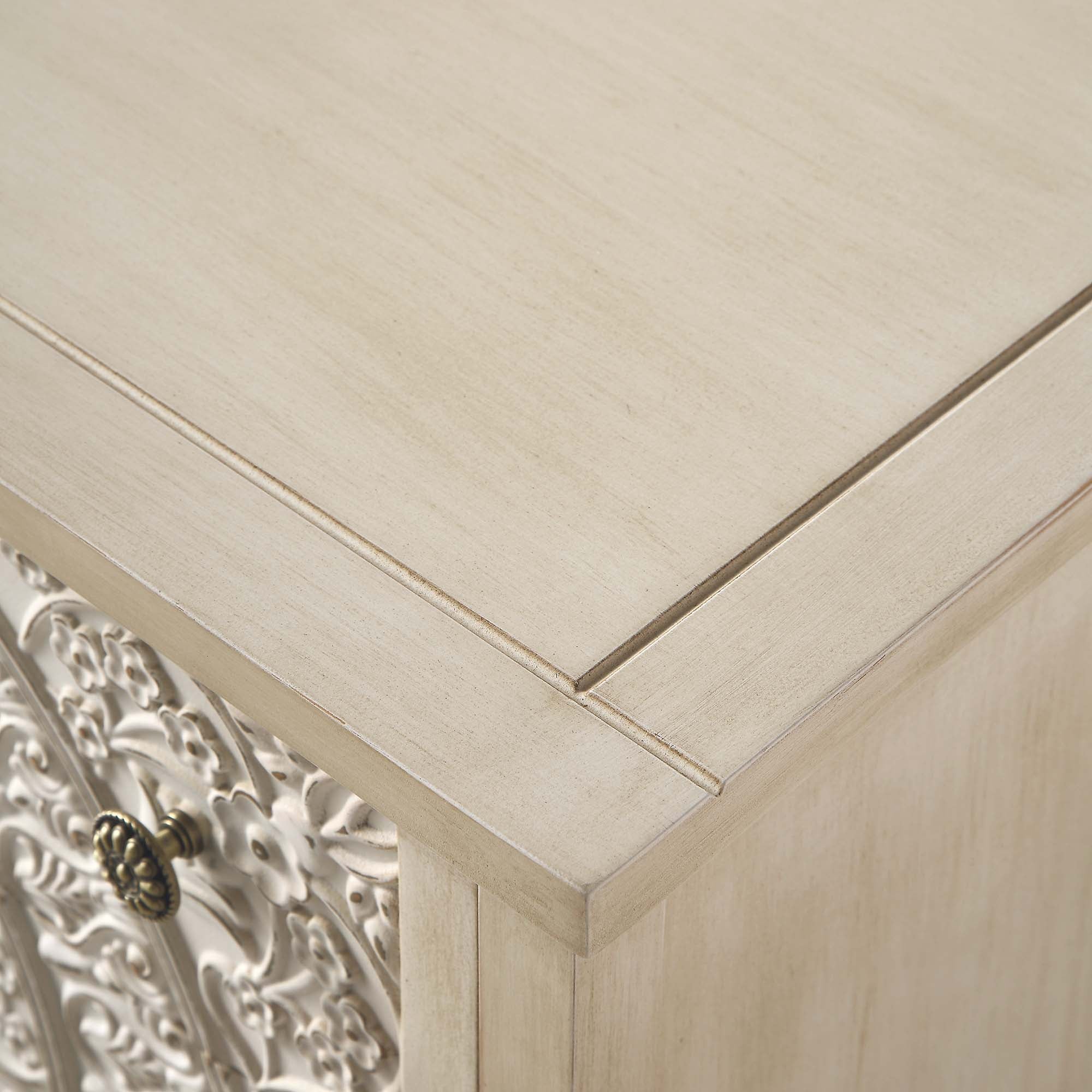 Chantilly Whitewashed Carved 3 Drawer Chest - Image 15
