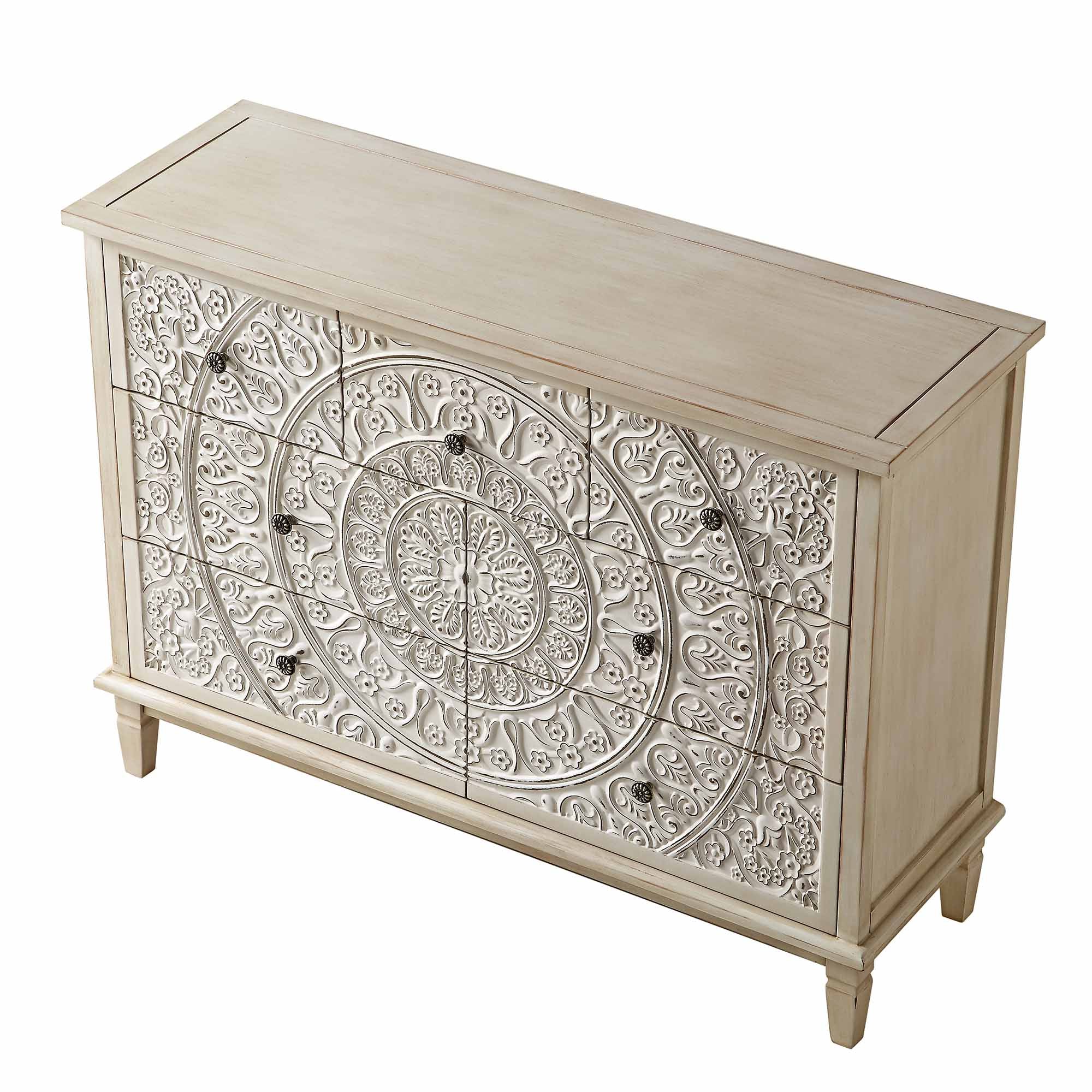 Chantilly Whitewashed Carved 3 over 4 Drawer Chest - Image 8