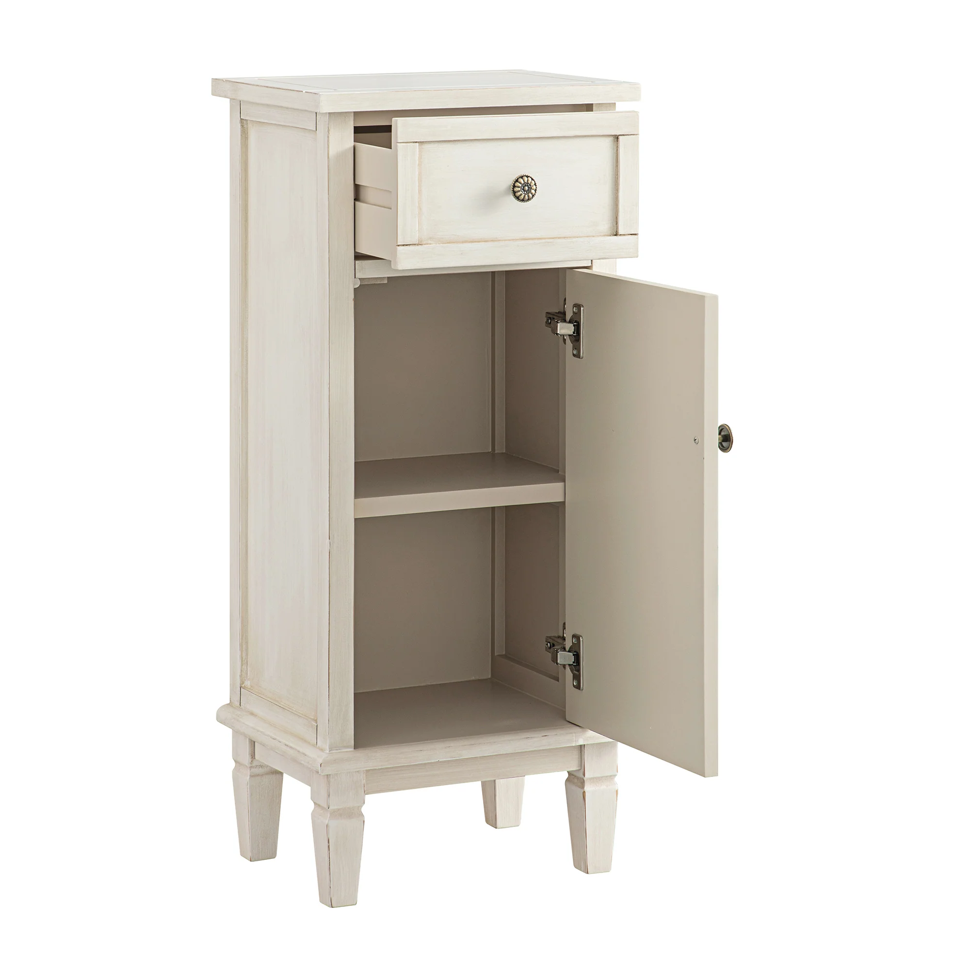 Chantilly Whitewashed Carved Bathroom Cupboard - Image 10