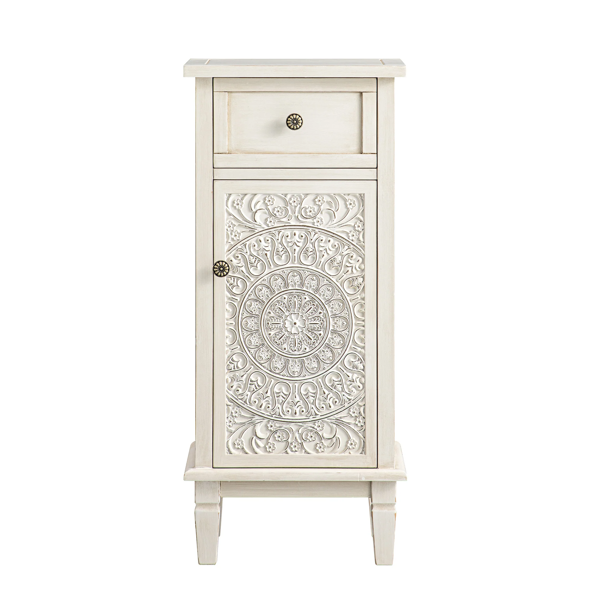 Chantilly Whitewashed Carved Bathroom Cupboard - Image 7