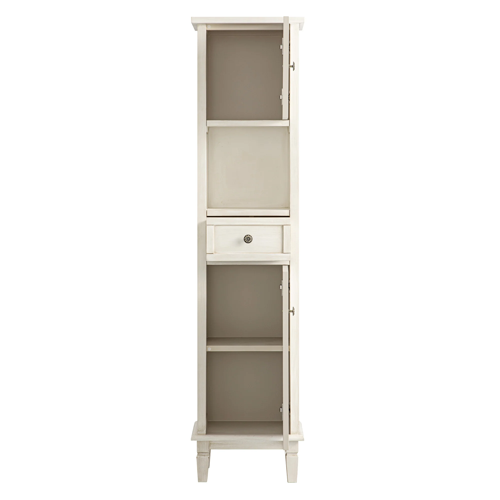 Chantilly Whitewashed Carved Bathroom Tallboy Cabinet - Image 11