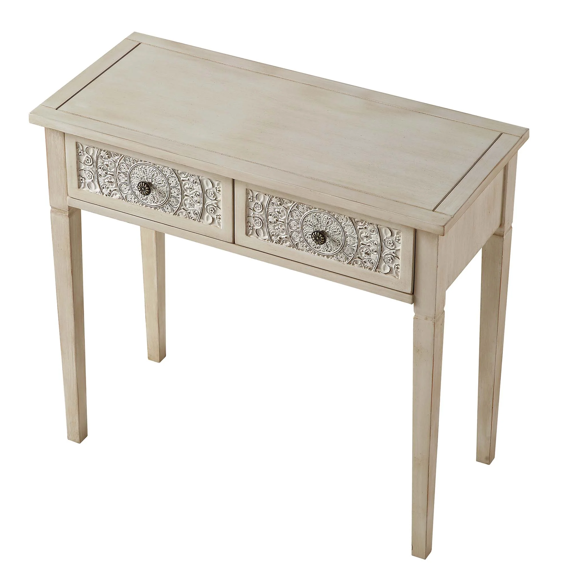 Chantilly Whitewashed Carved Console/ Dressing Table - Image 7