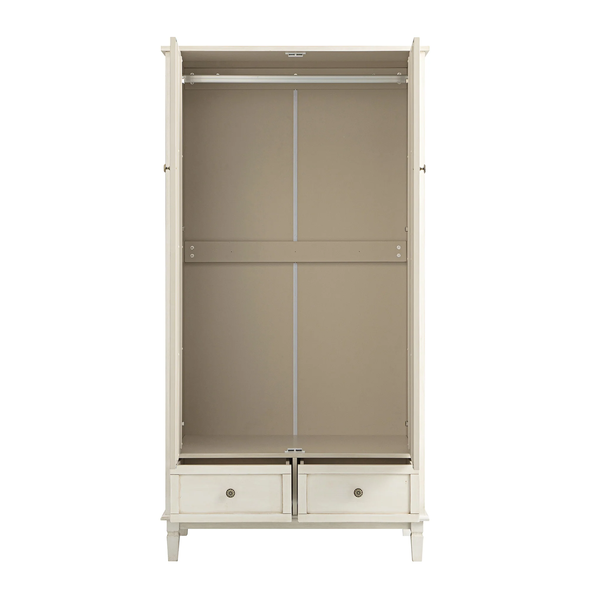 Chantilly Whitewashed Carved Double Wardrobe - Image 11