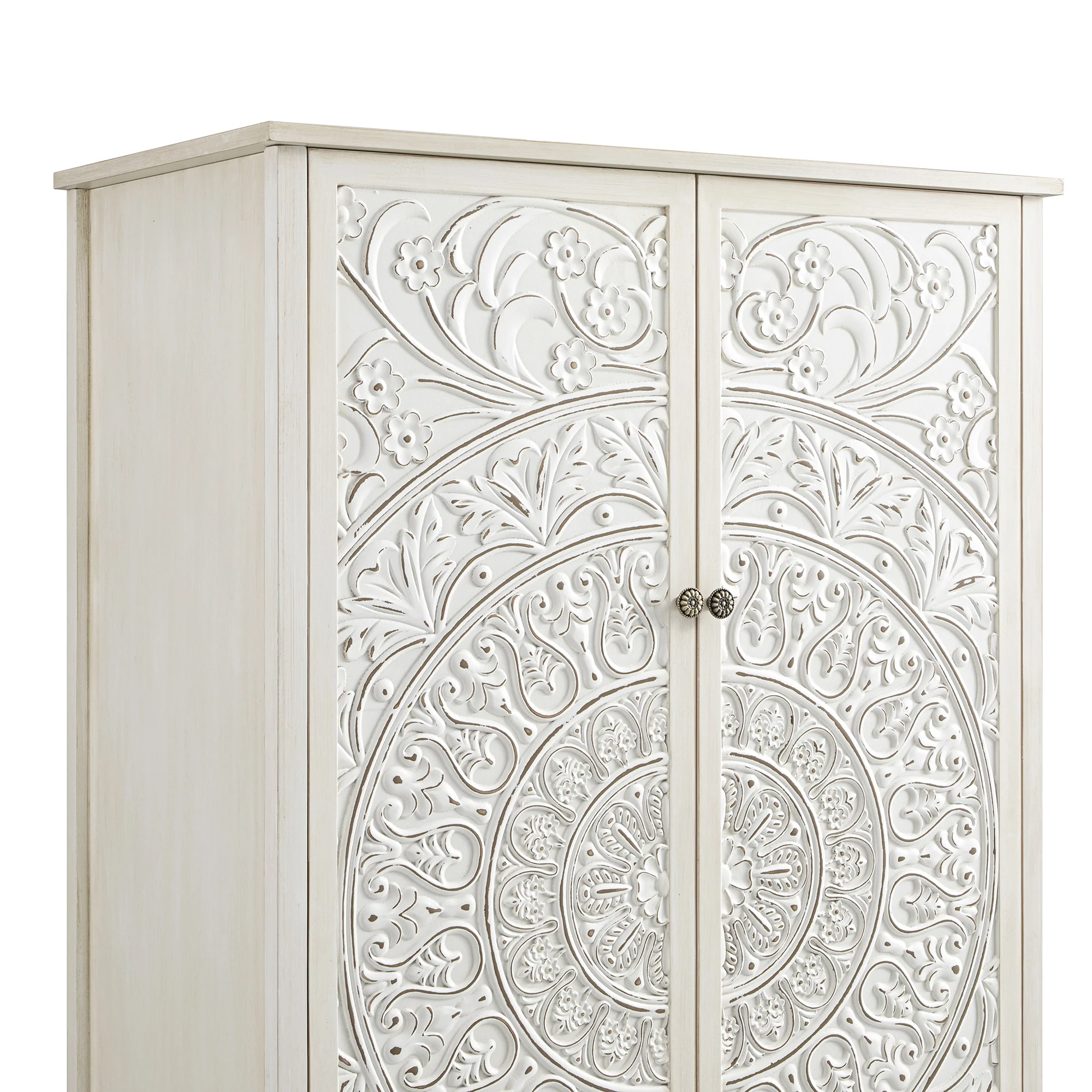 Chantilly Whitewashed Carved Double Wardrobe - Image 15