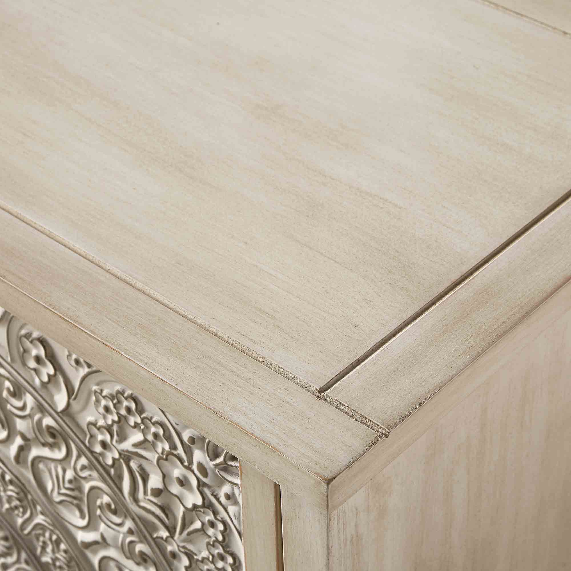 Chantilly Whitewashed Carved Large Sideboard - Image 13