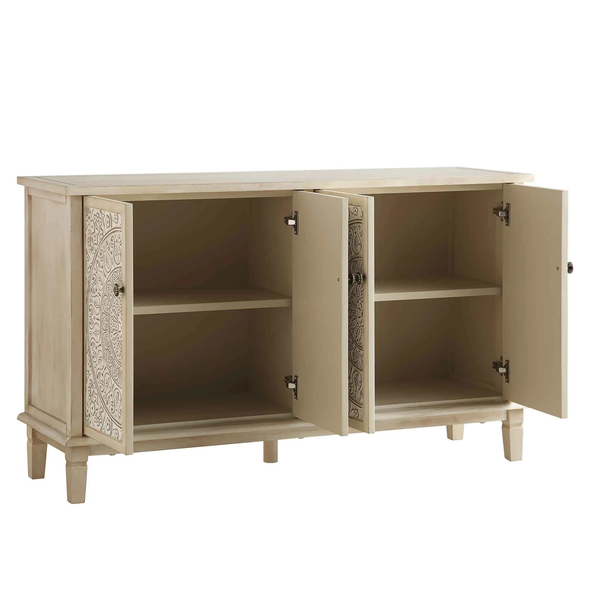 Chantilly Whitewashed Carved Large Sideboard - Image 7