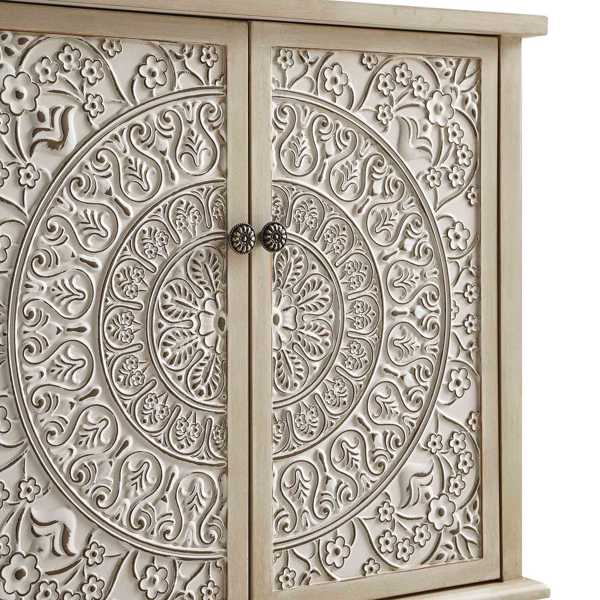 Chantilly Whitewashed Carved Small Sideboard - Image 11