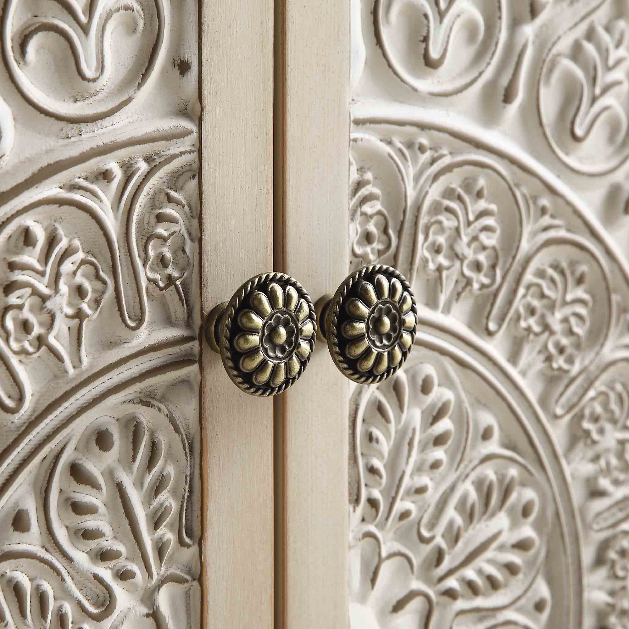 Chantilly Whitewashed Carved Small Sideboard - Image 12