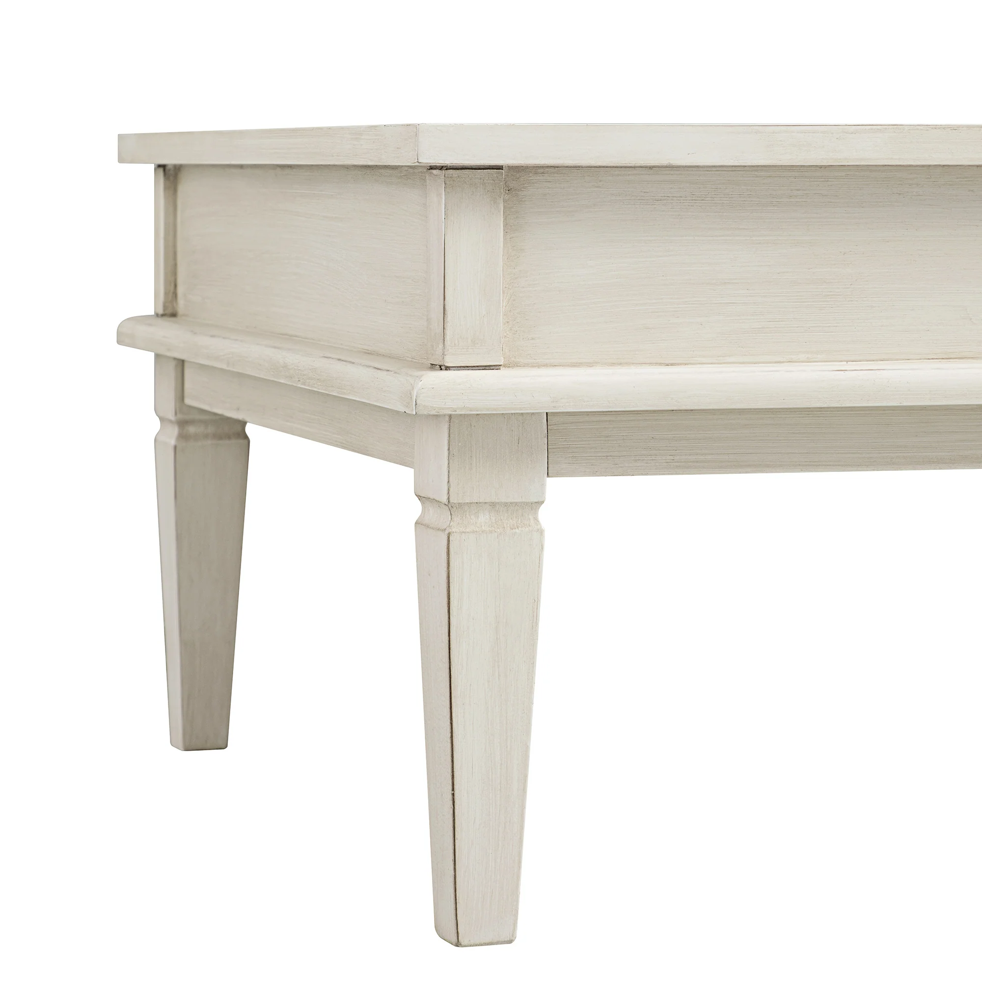 Chantilly Whitewashed Coffee Table with Drawers - Image 17