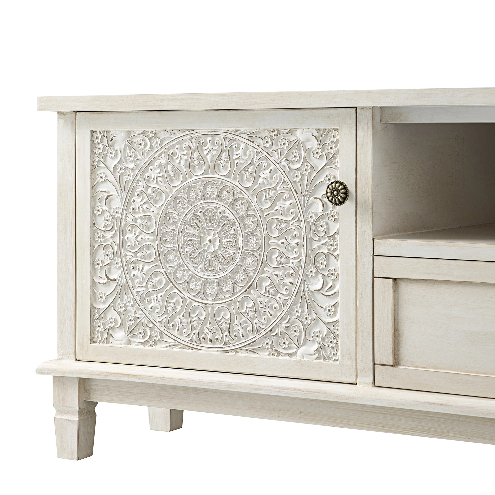 Chantilly Whitewashed Corner TV Unit - Image 15