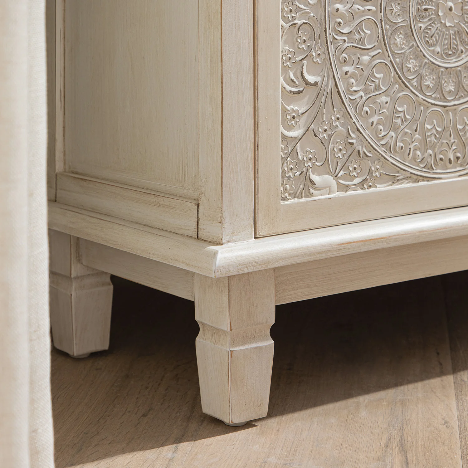 Chantilly Whitewashed Corner TV Unit - Image 7