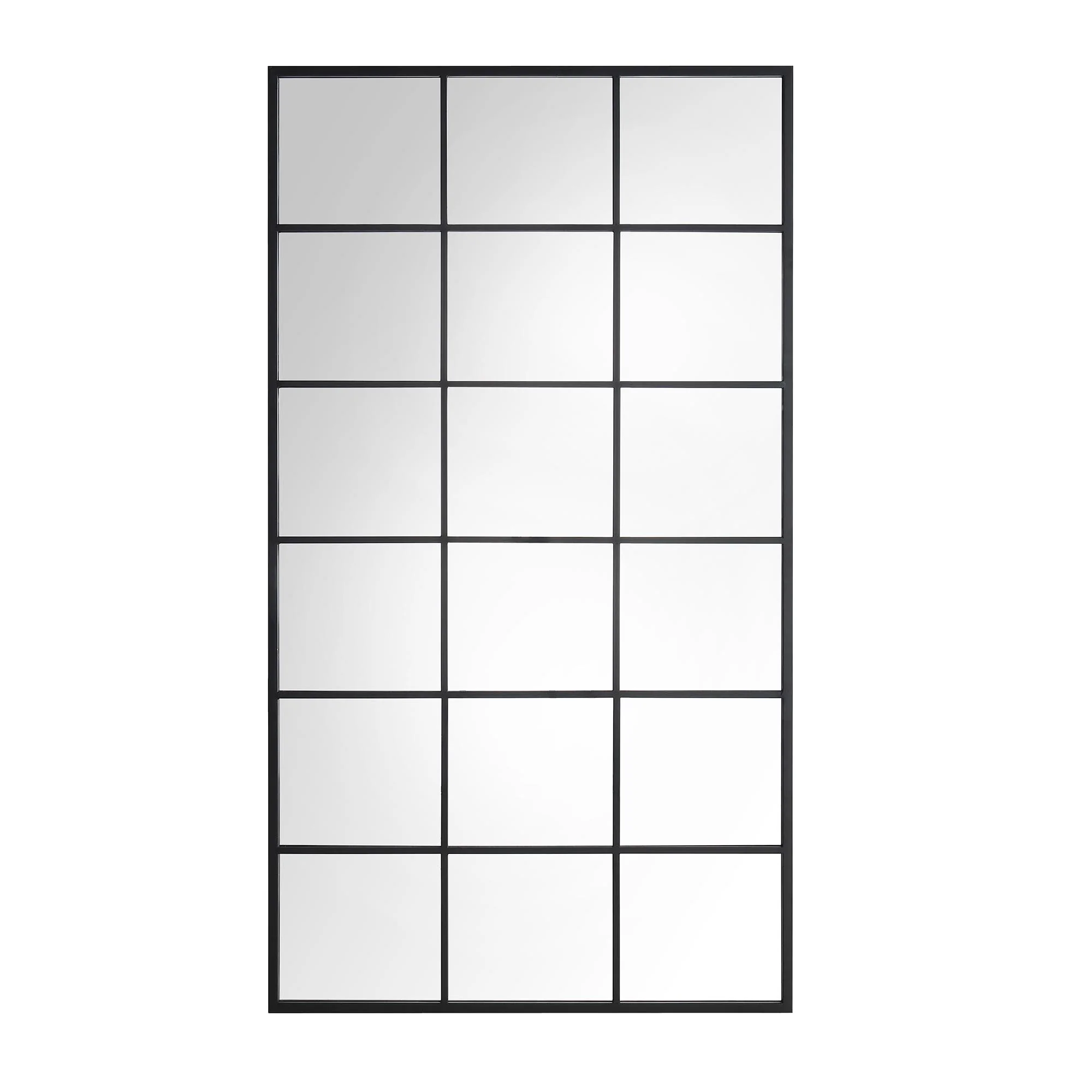 Chardwell Full Length Industrial Metal Window Mirror 180 x 100 cm, Black - Image 3