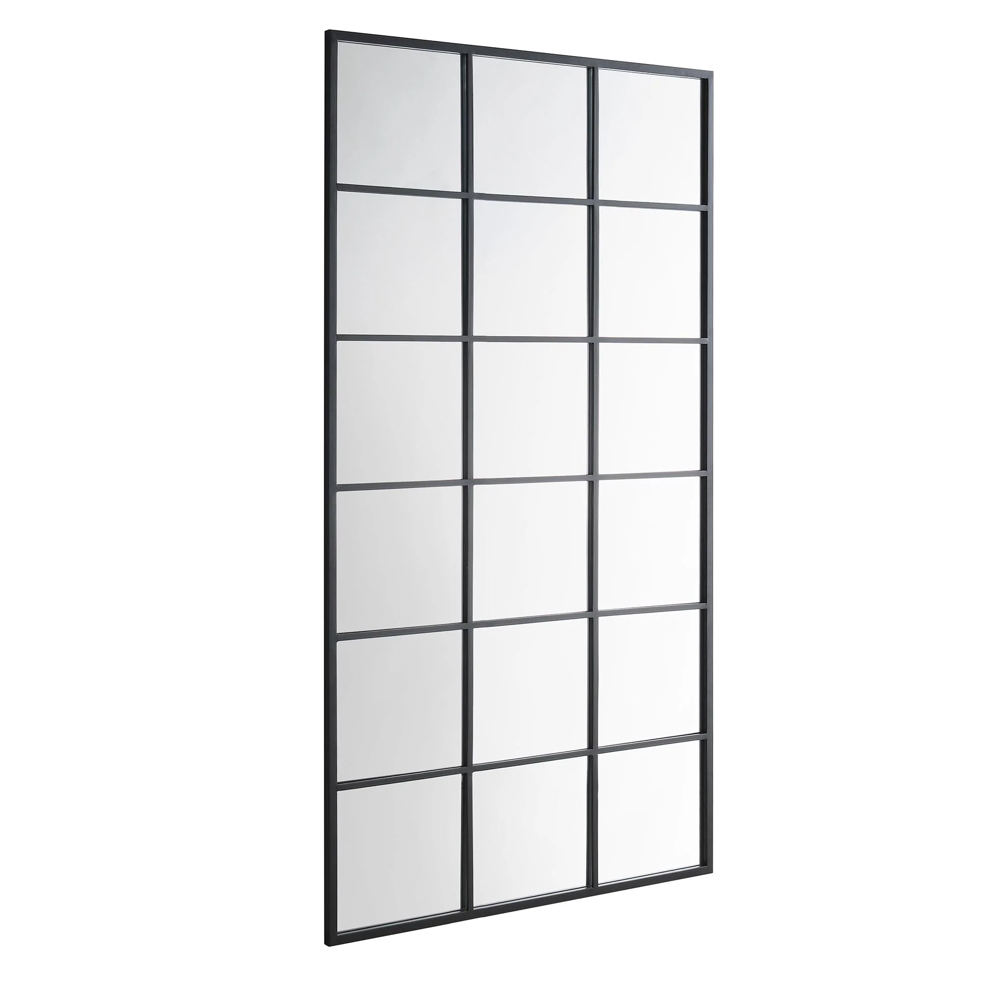 Chardwell Full Length Industrial Metal Window Mirror 180 x 100 cm, Black - Image 4