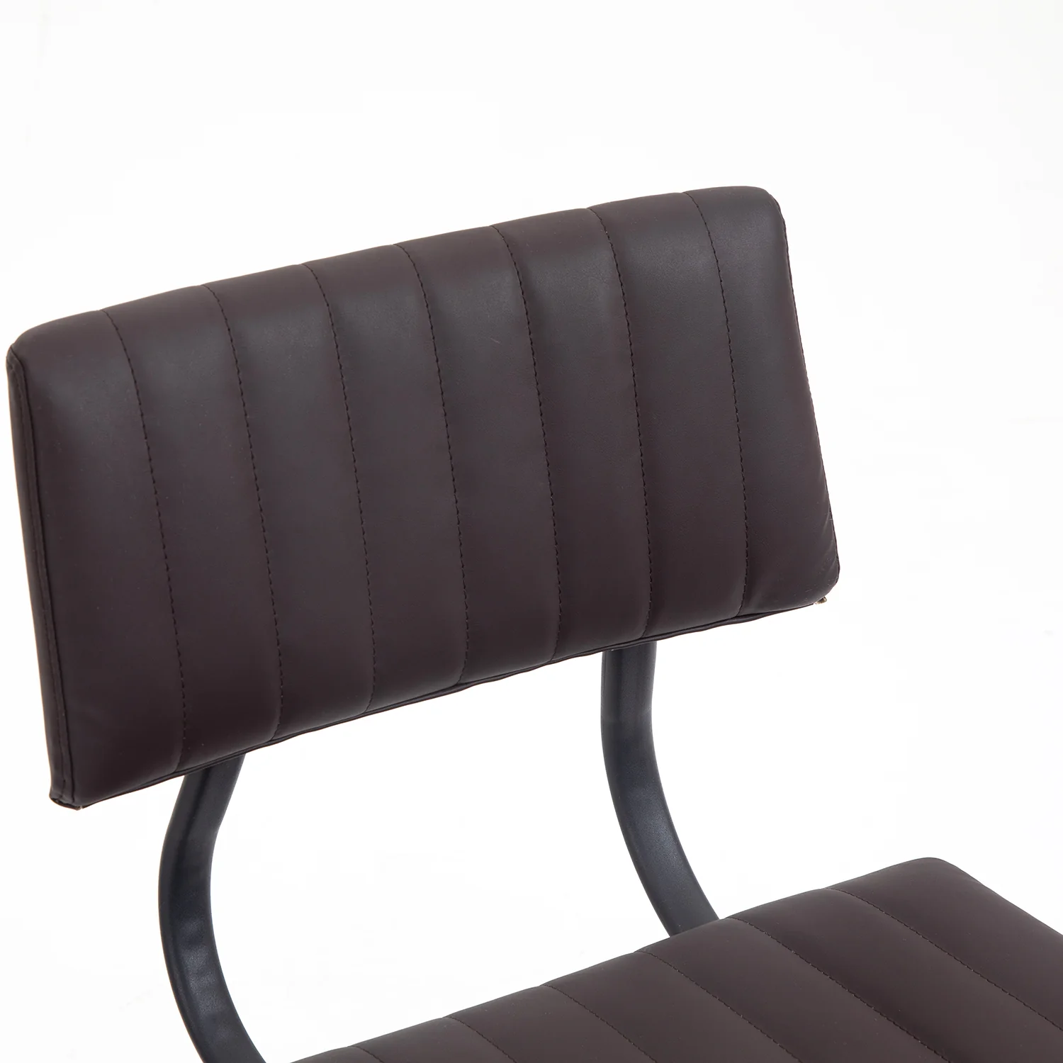 Charlecote Set of 2 Fluted Dining Chairs (Dark Brown PU) - Image 10
