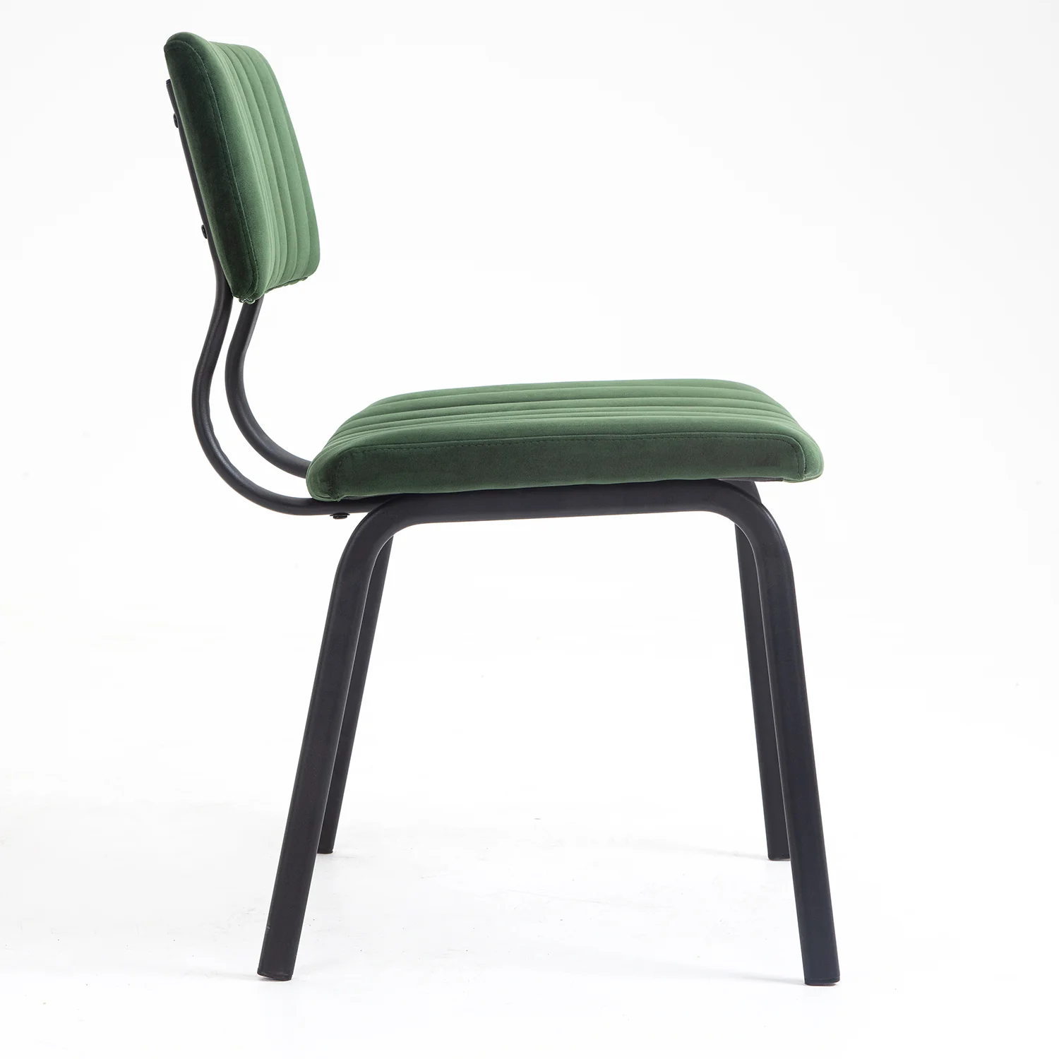 Charlecote Set of 2 Fluted Dining Chairs (Dark Green Velvet) - Image 9