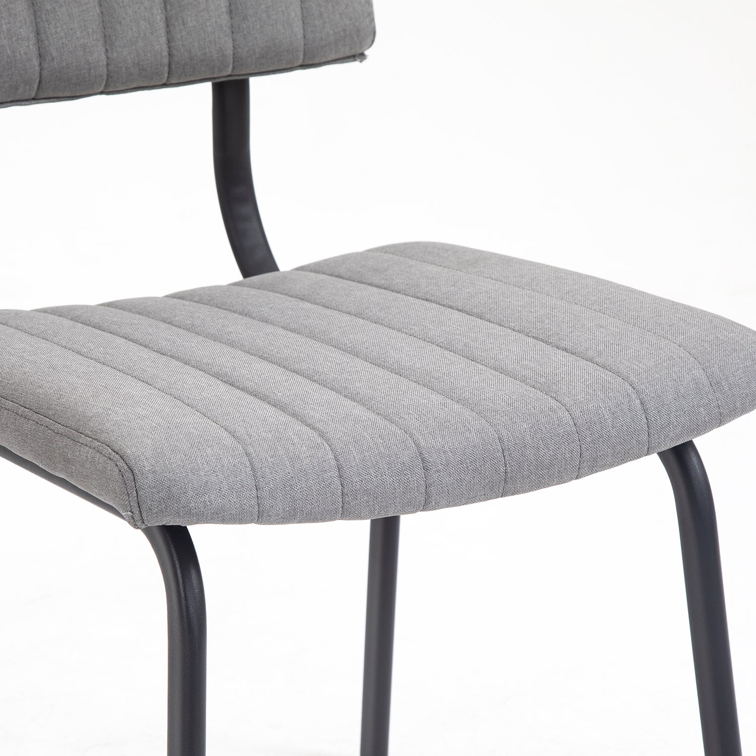 Charlecote Set of 2 Fluted Dining Chairs (Light Grey Linen) - Image 11