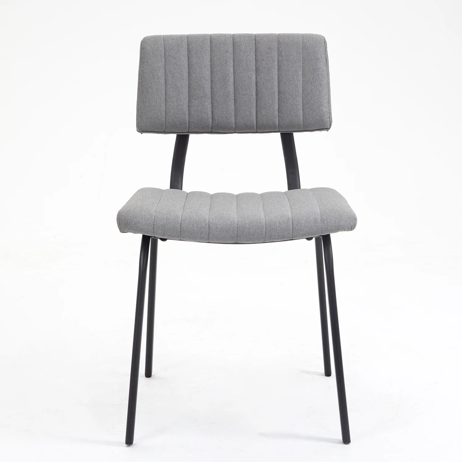 Charlecote Set of 2 Fluted Dining Chairs (Light Grey Linen) - Image 5