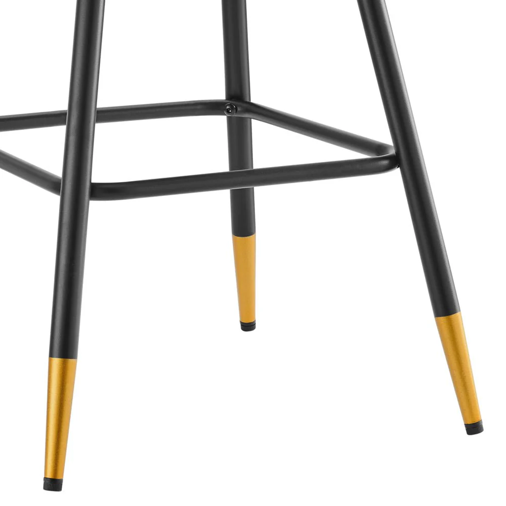 Charlecote Set of 2 Light Grey Fabric Upholstered Bar Stools - Image 10