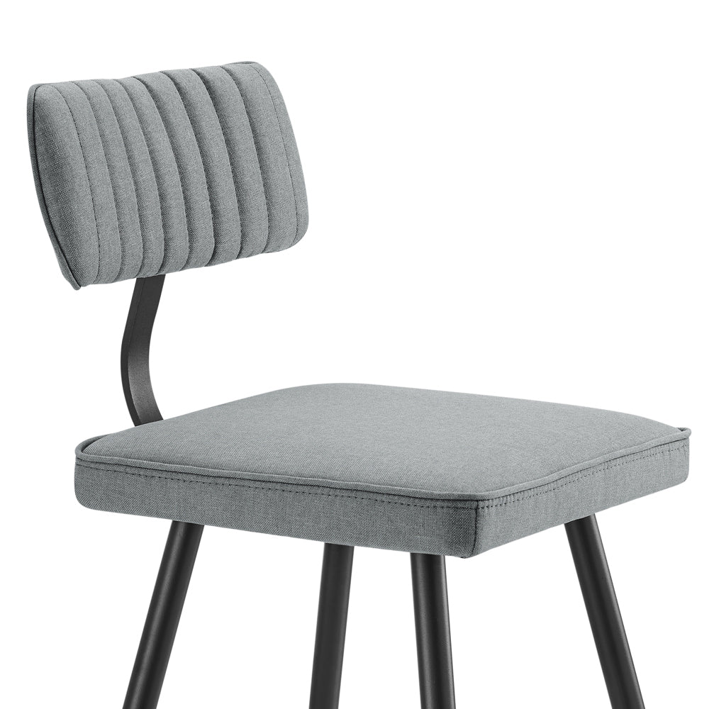 Charlecote Set of 2 Light Grey Fabric Upholstered Bar Stools - Image 8