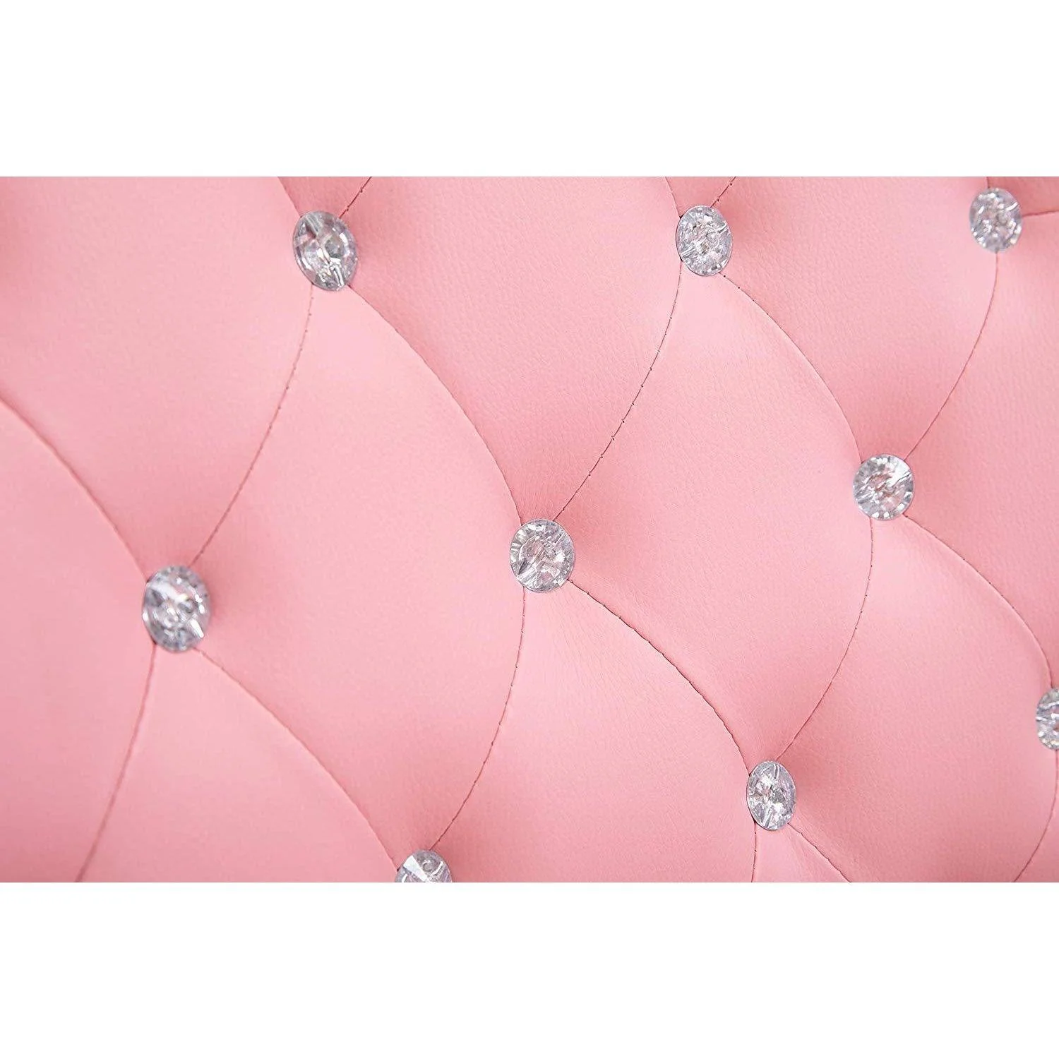 Pink Faux Leather Chesterfield Swivel Chair - Image 9