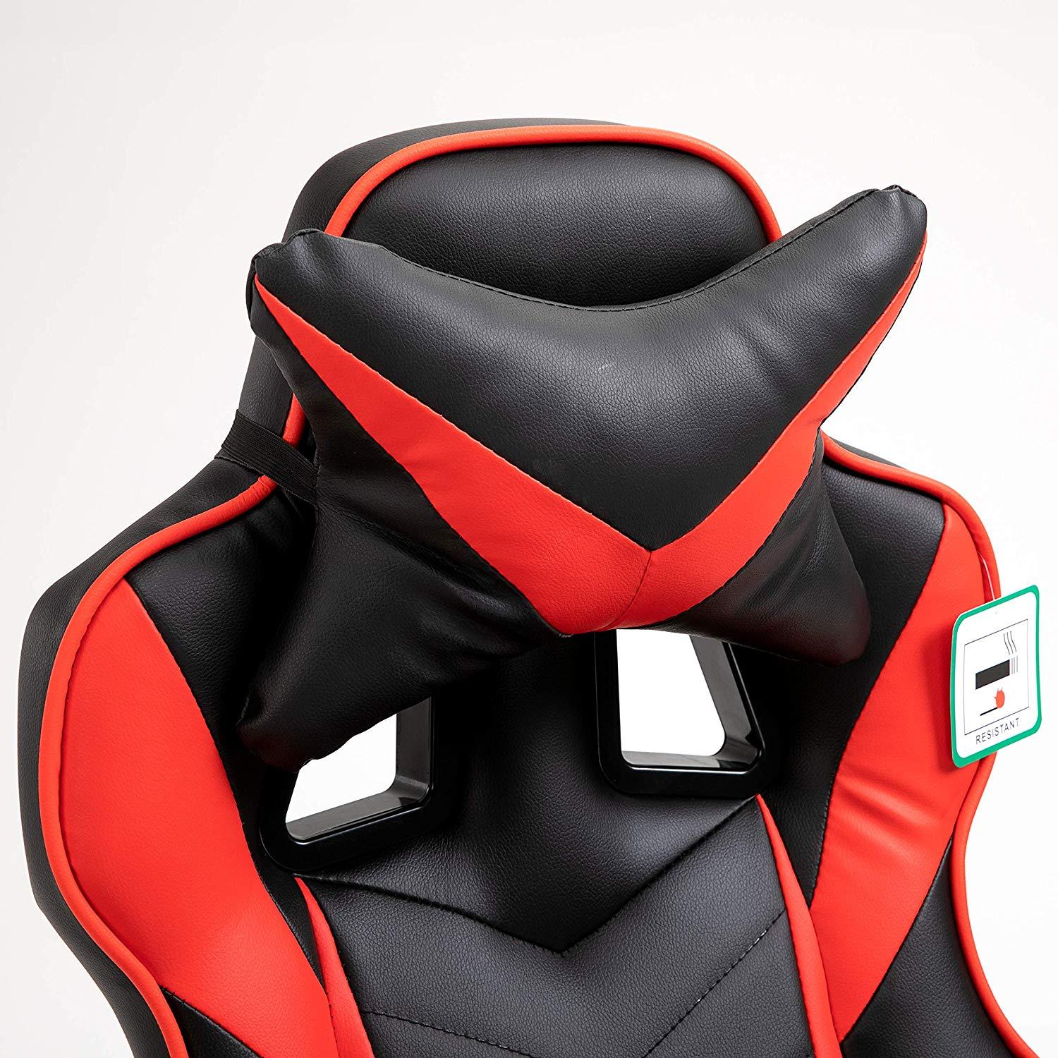 Cherry Tree Furniture High Back Recliner Gaming Chair with Cushion & Retractable Footrest Black & Red - Image 8