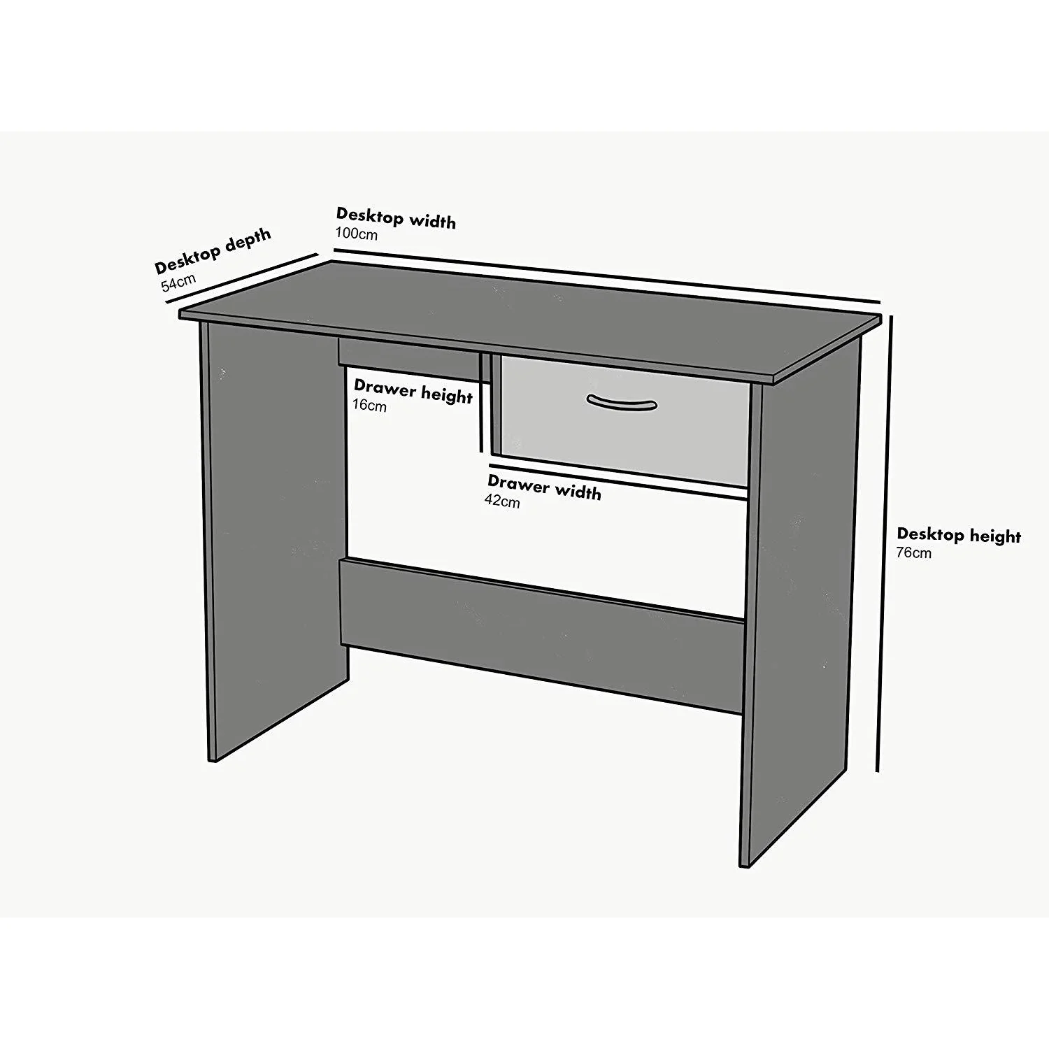 Cherry Tree Furniture MERV Computer Desk Home Office Desk with Drawer Walnut & White Colour - Image 6