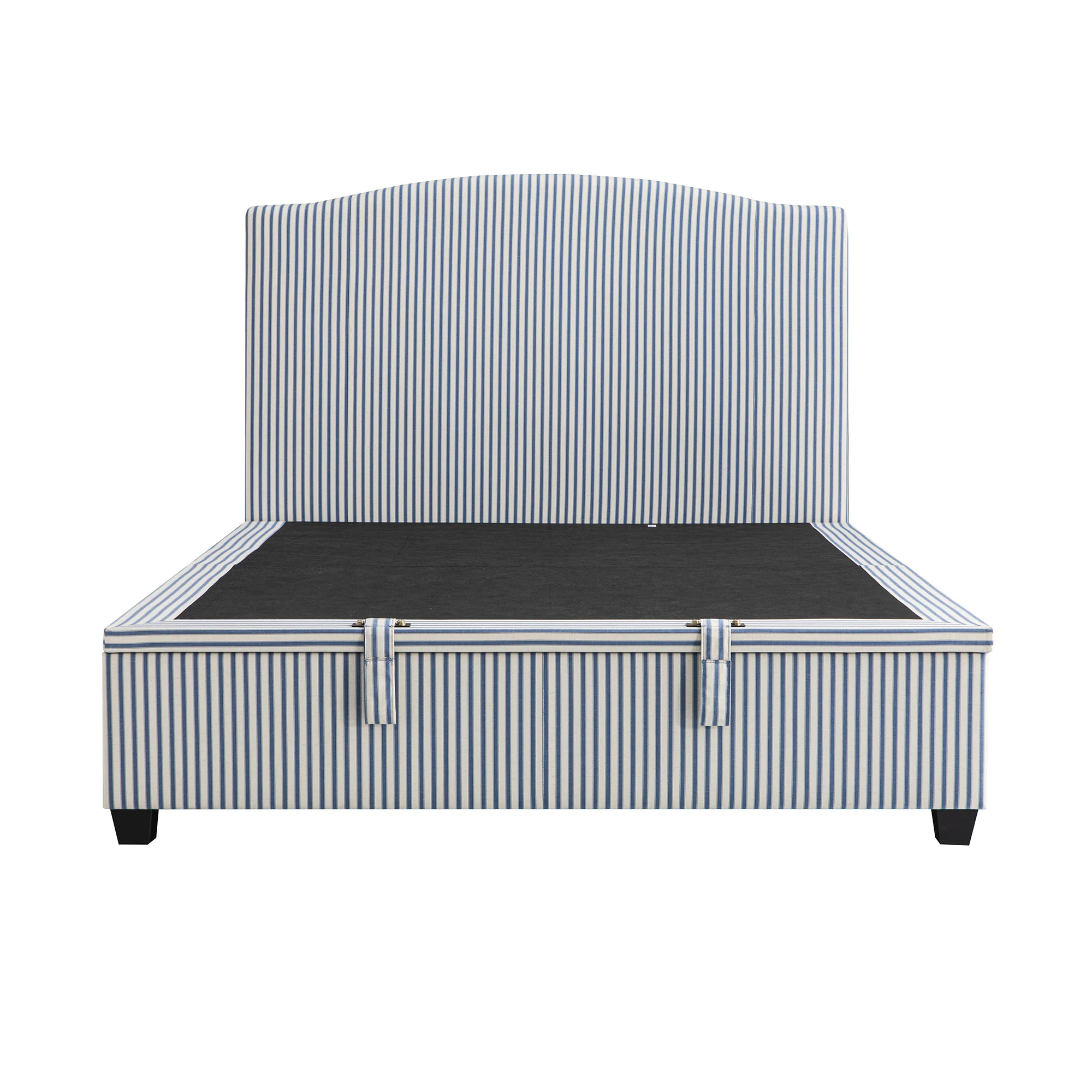 Chilworth Upholstered Ottoman Storage Bed, Blue Stripe Linen Blend - Image 11