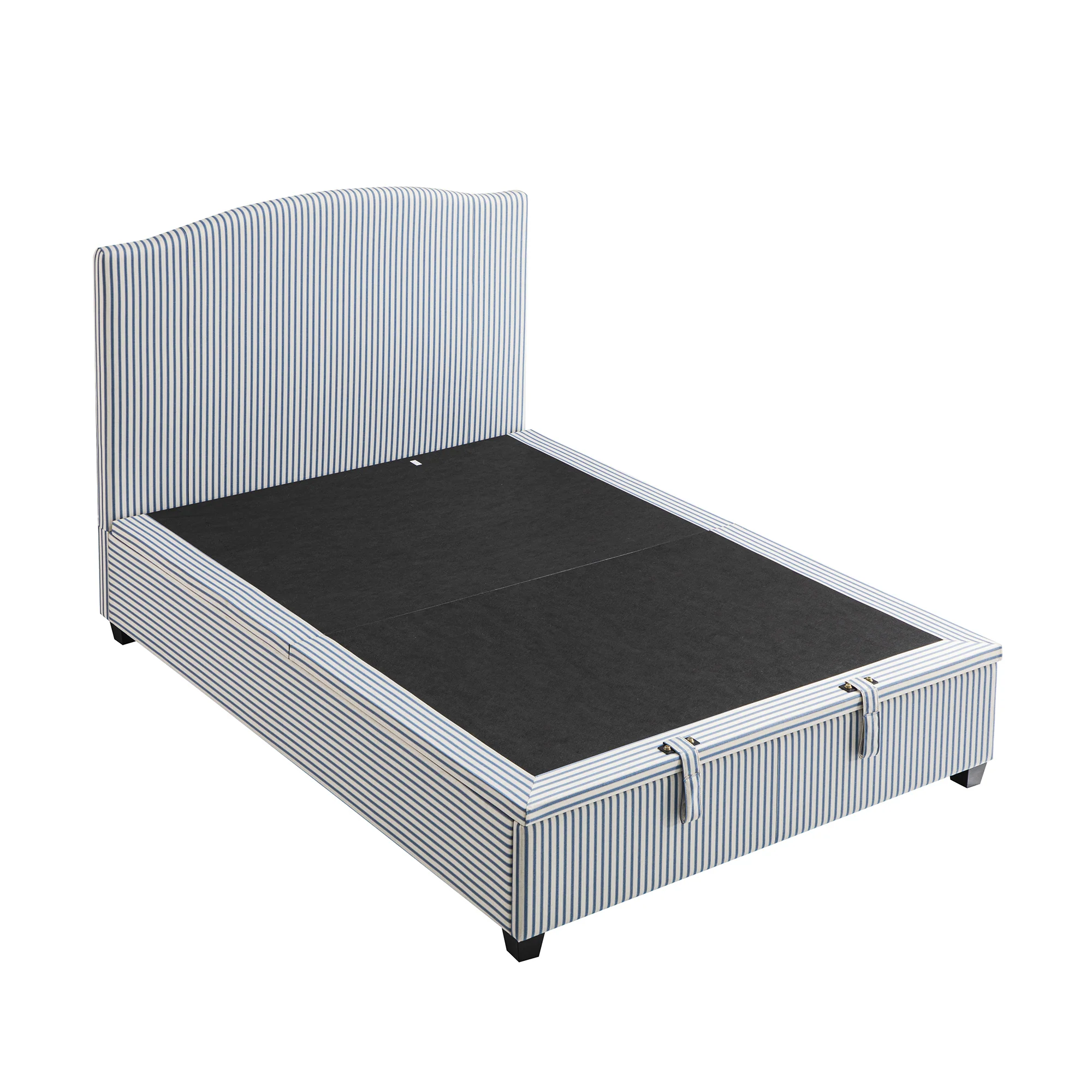 Chilworth Upholstered Ottoman Storage Bed, Blue Stripe Linen Blend - Image 14