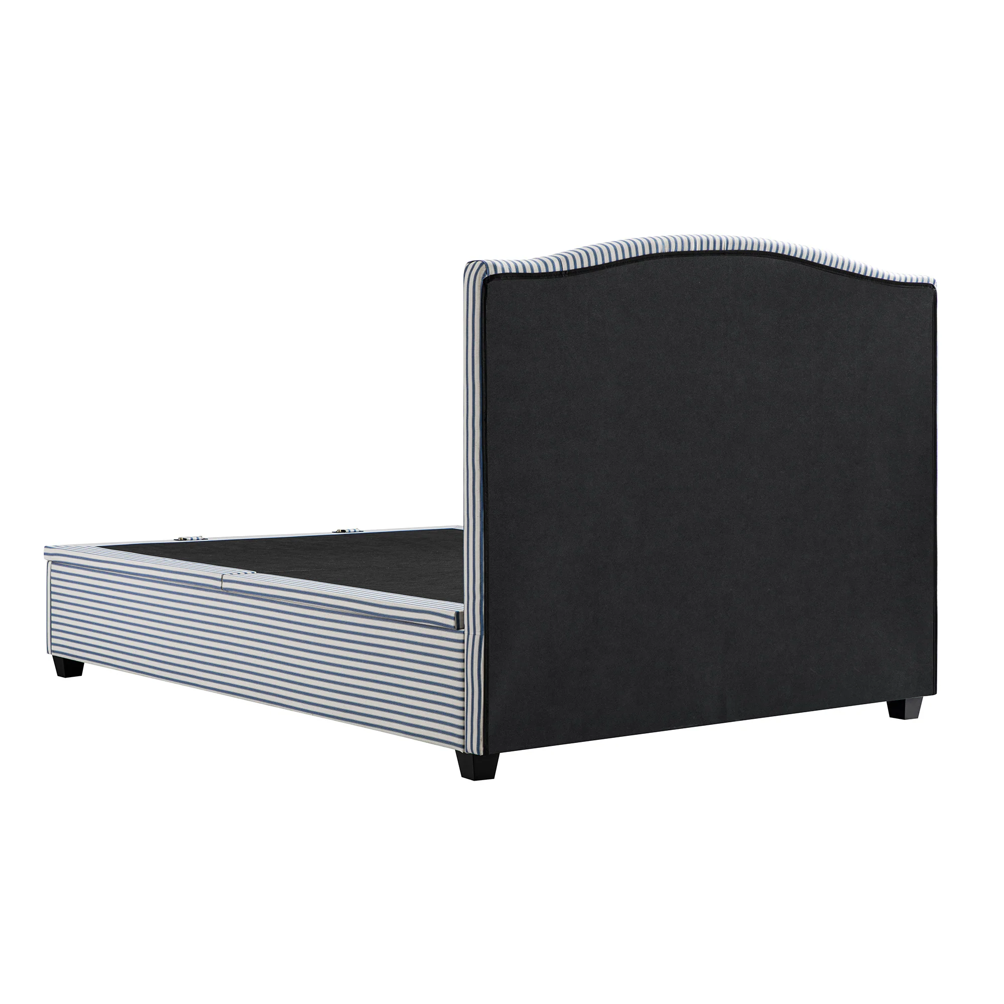 Chilworth Upholstered Ottoman Storage Bed, Blue Stripe Linen Blend - Image 17