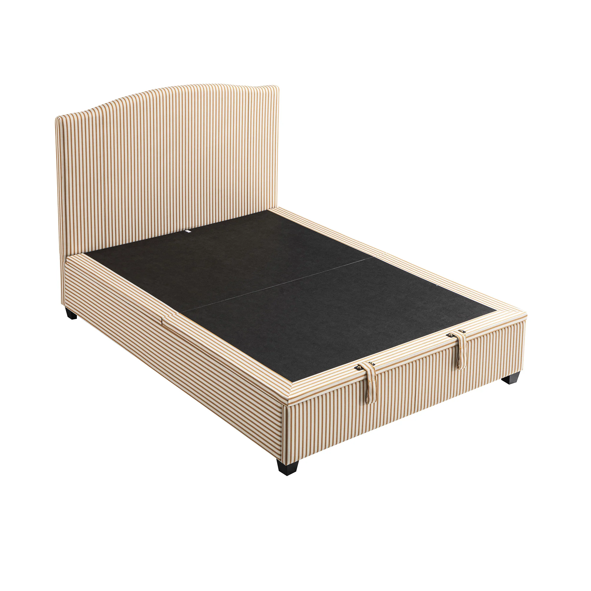 Chilworth Upholstered Ottoman Storage Bed, Ochre Stripe Linen Blend - Image 11