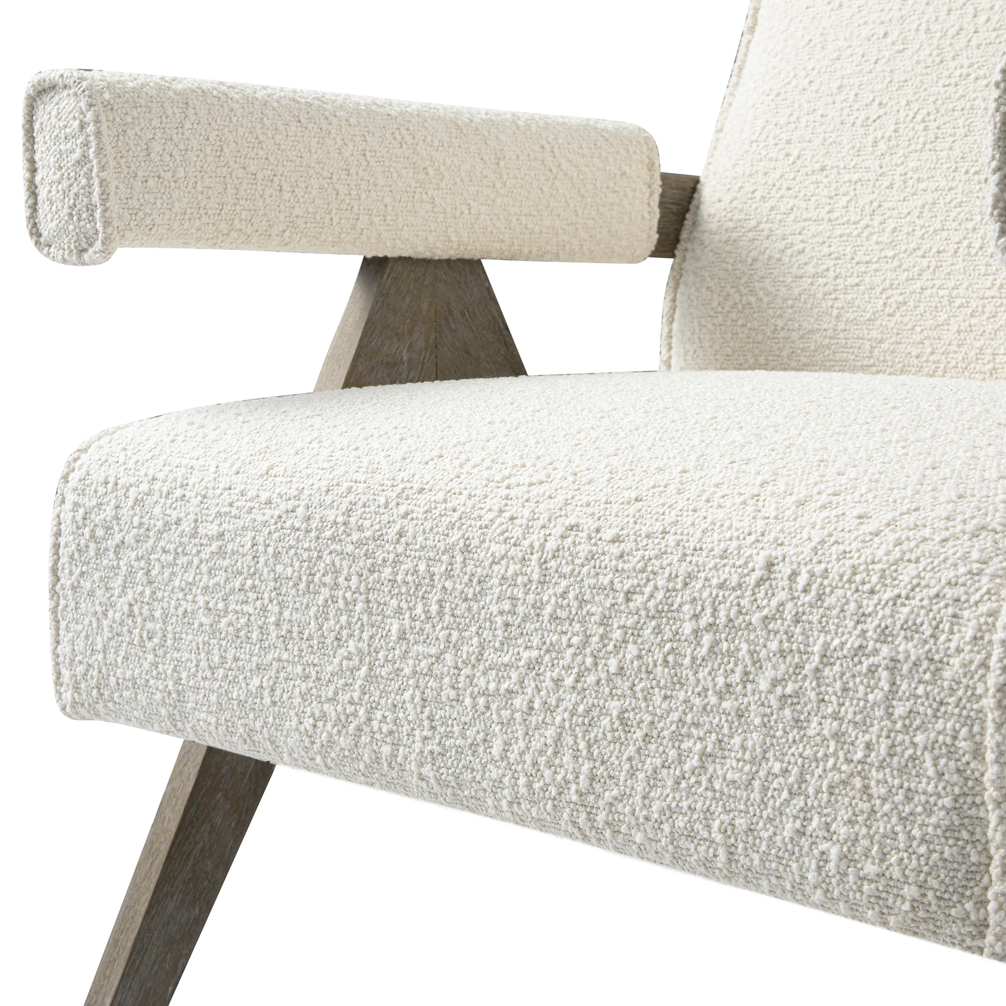 Chinnor Beige Boucle Weathered Oak Frame Accent Chair - Image 14