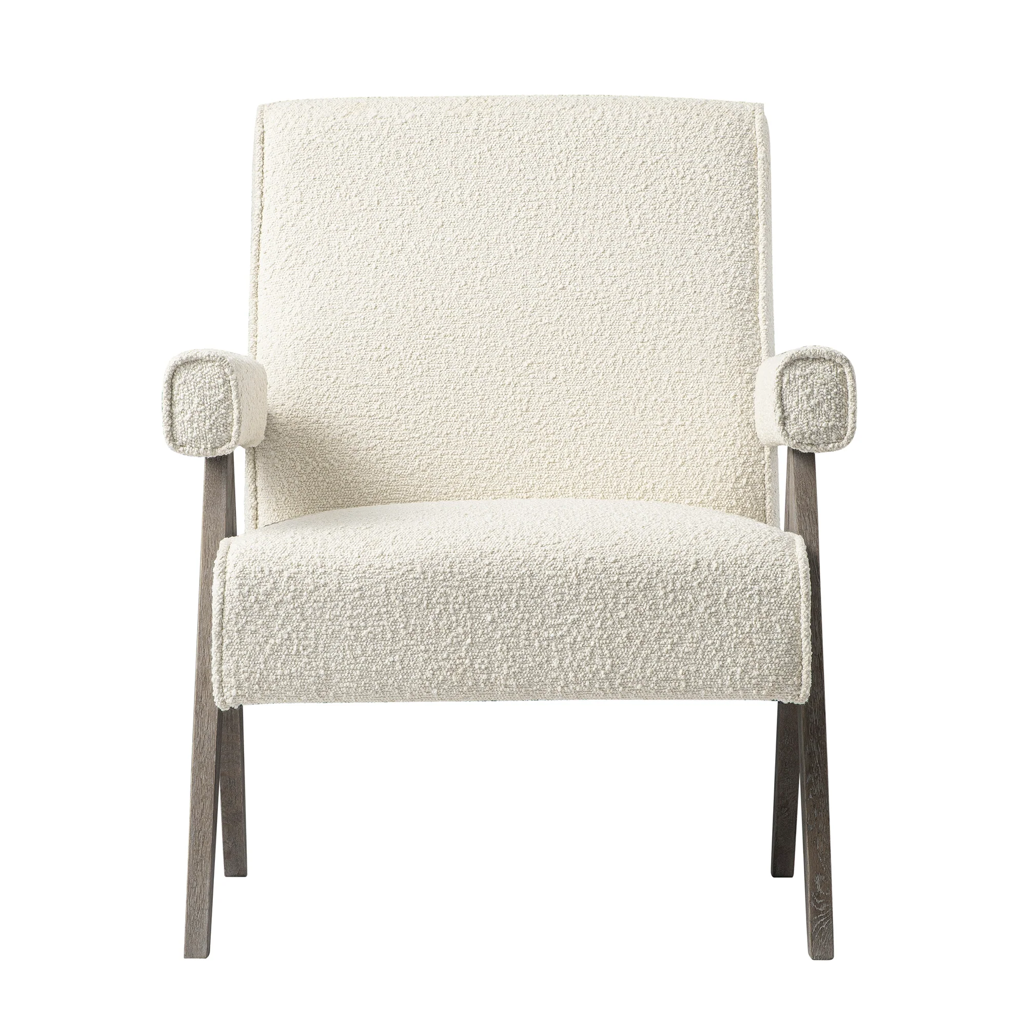 Chinnor Beige Boucle Weathered Oak Frame Accent Chair - Image 7