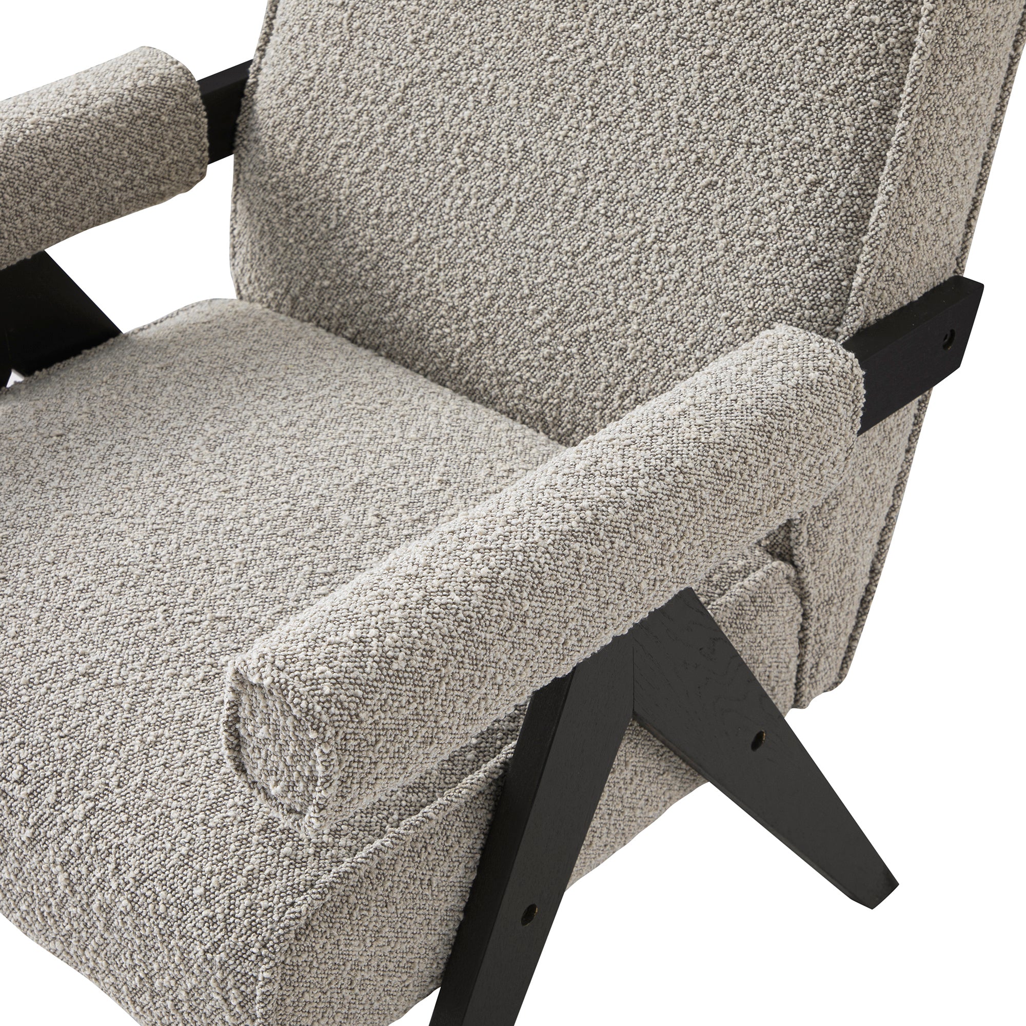 Chinnor Taupe Boucle Black Oak Frame Accent Chair - Image 13