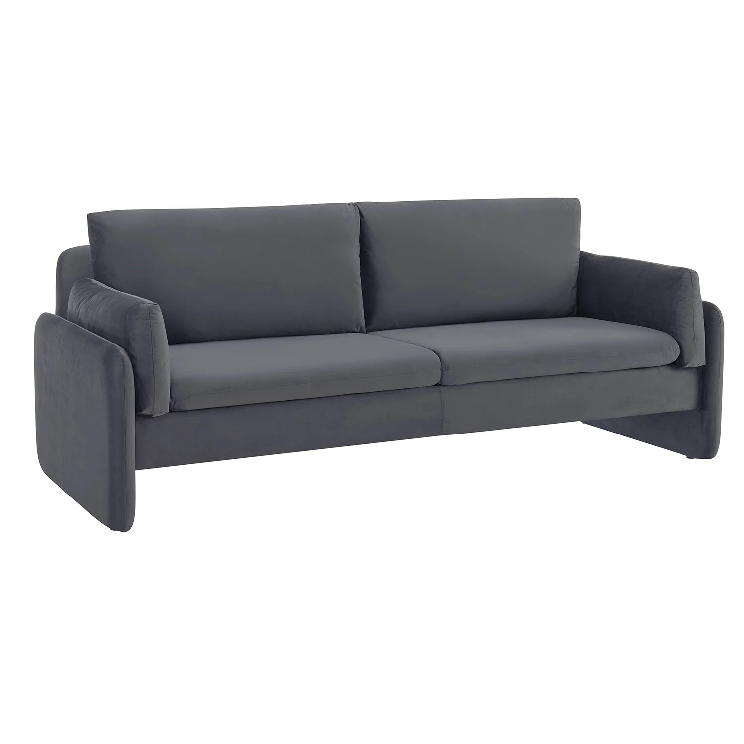 Clapham 3-Seater Grey Velvet Fabric Sofa - Image 5