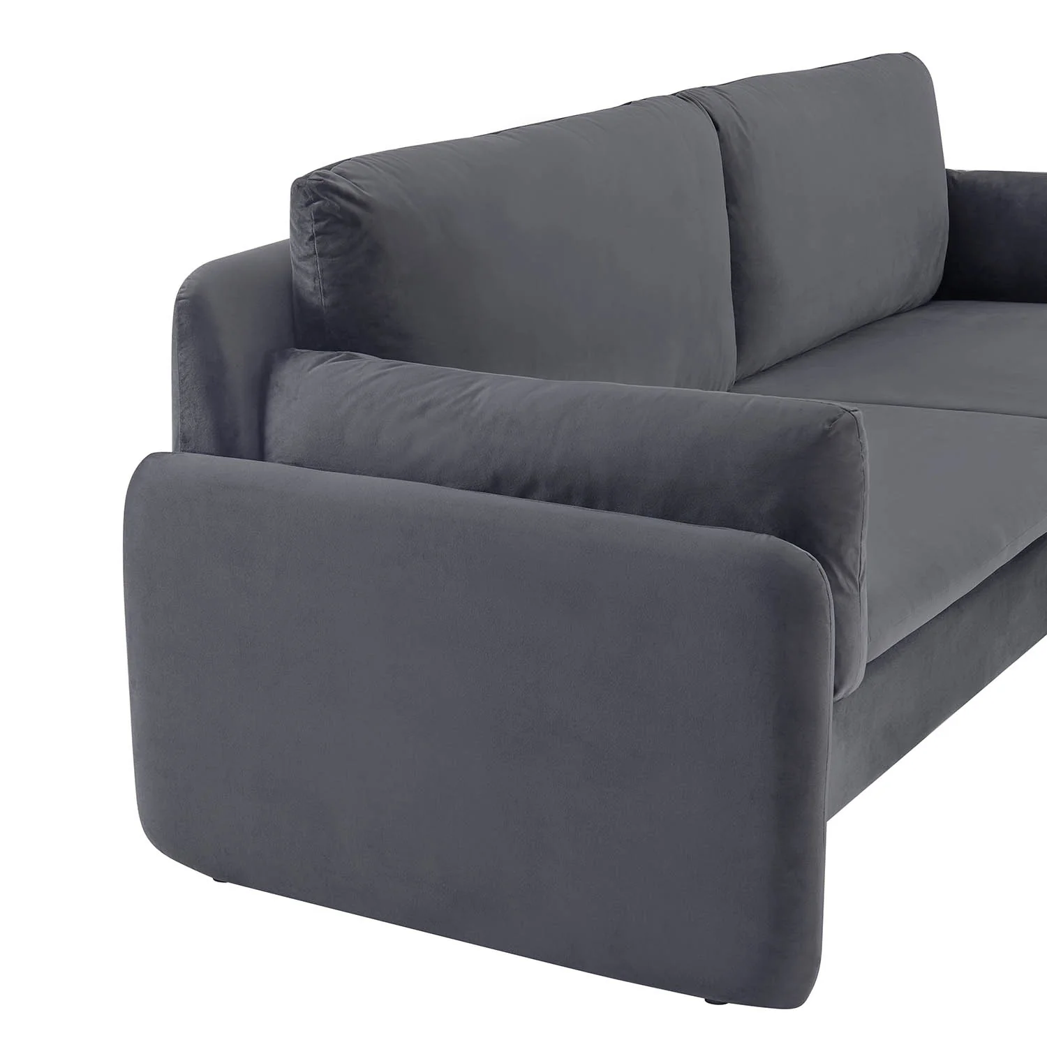 Clapham 3-Seater Grey Velvet Fabric Sofa - Image 8
