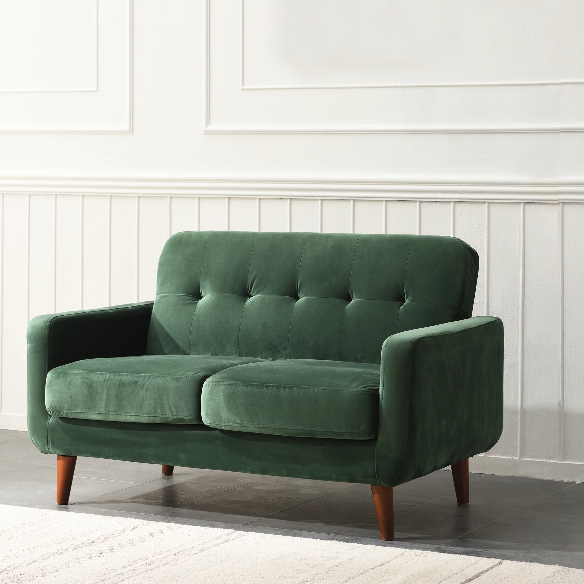 Clarence Sofa Range in Green Velvet - Image 3